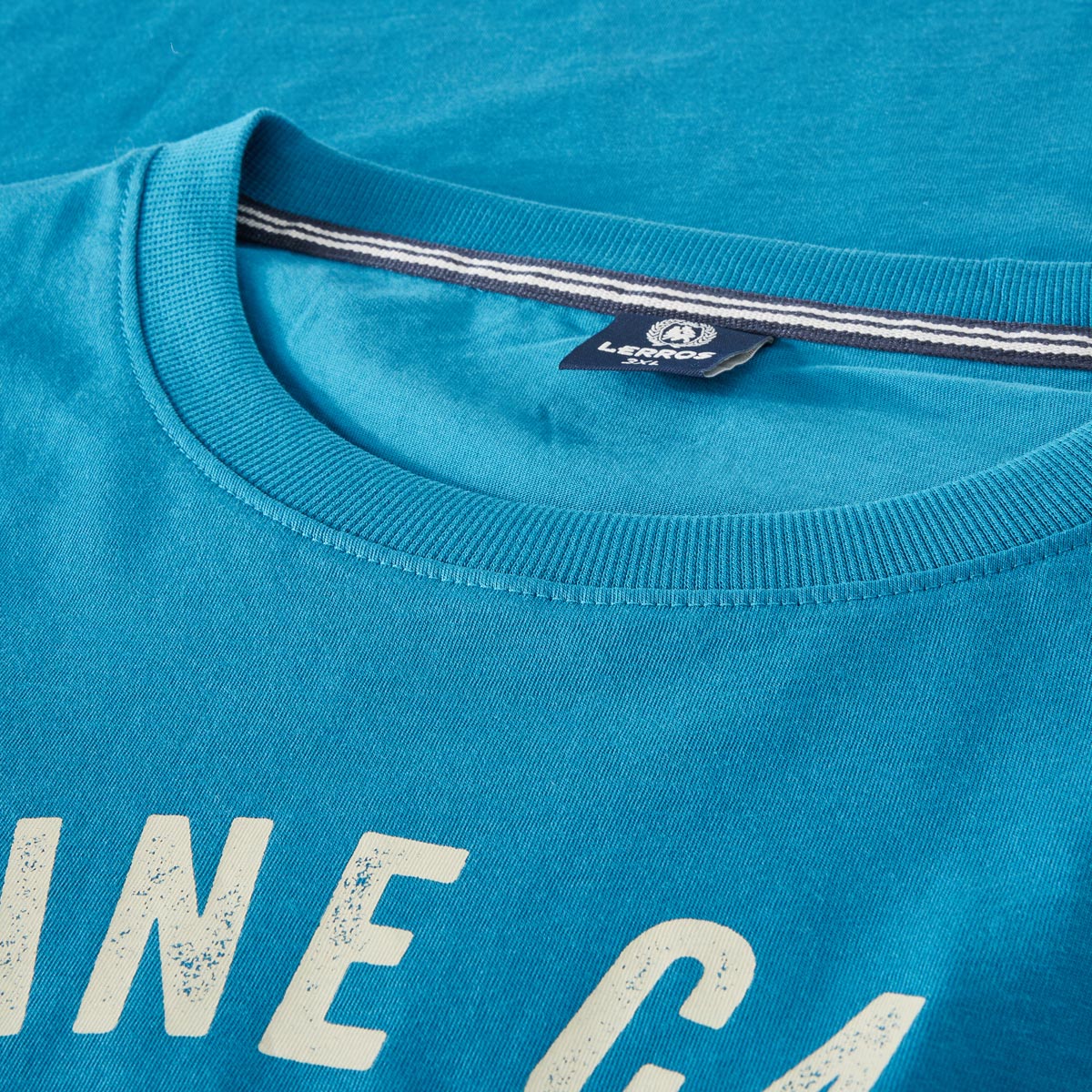 Lerros T-Shirt mit Motiv-Print blau