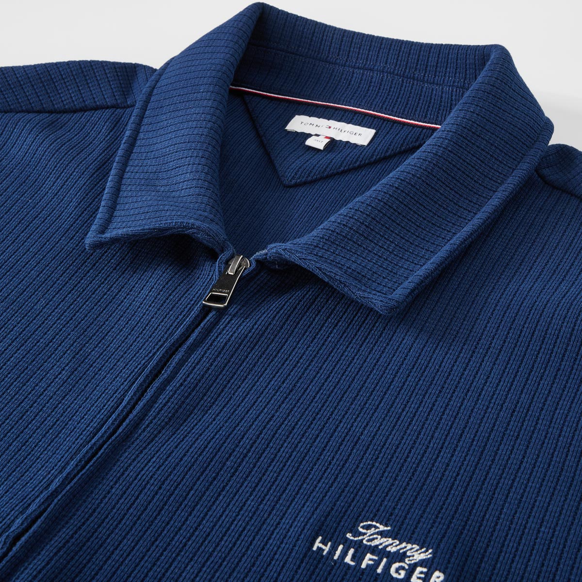Tommy Hilfiger Strickjacke mit Label-Print dunkelblau