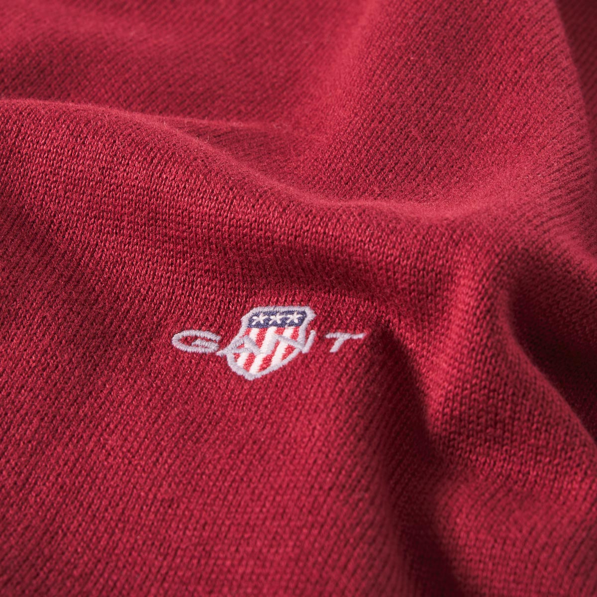 Gant Feinstrickpullover aus Baumwolle dunkelrot