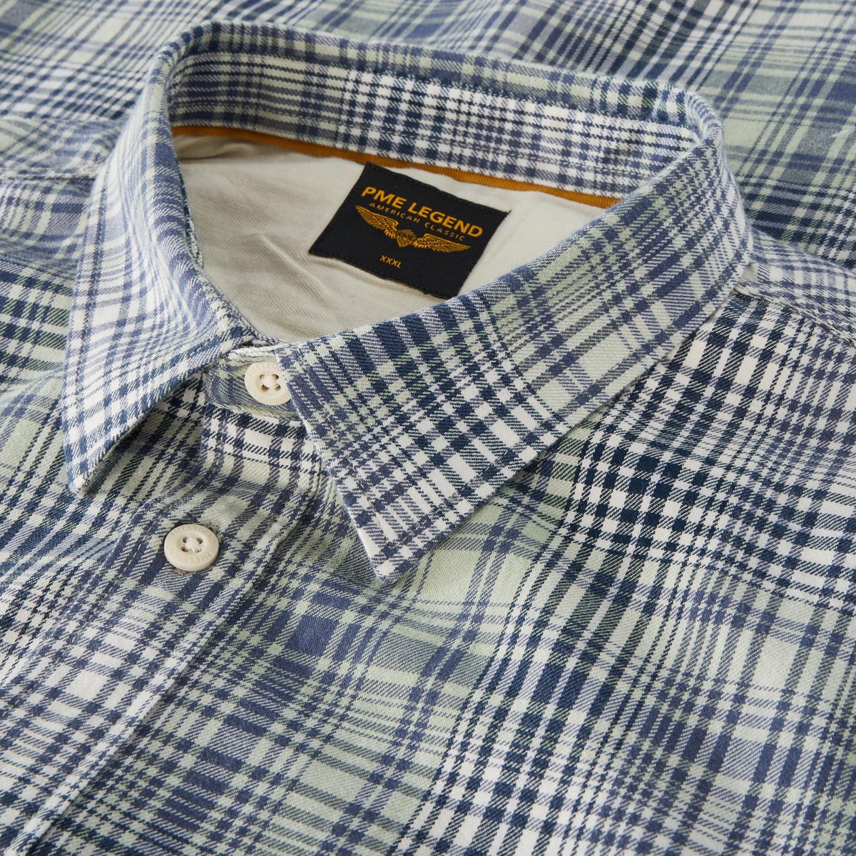 PME LEGEND Kariertes Flanellhemd grün