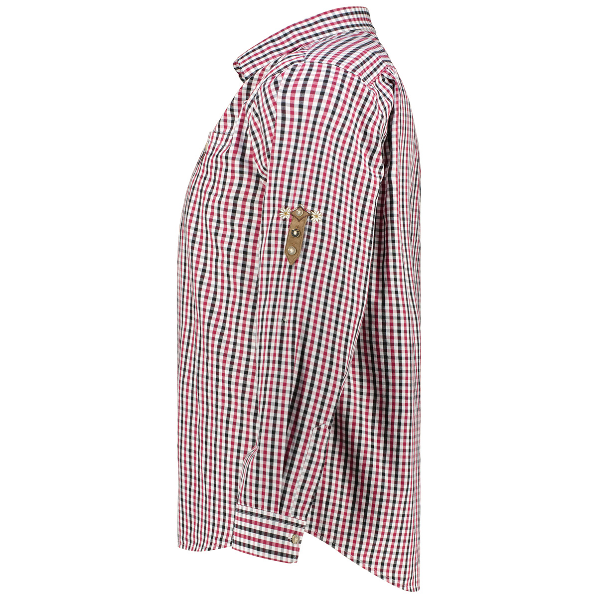 Orbis Trachtenhemd mit Krempelärmeln weinrot