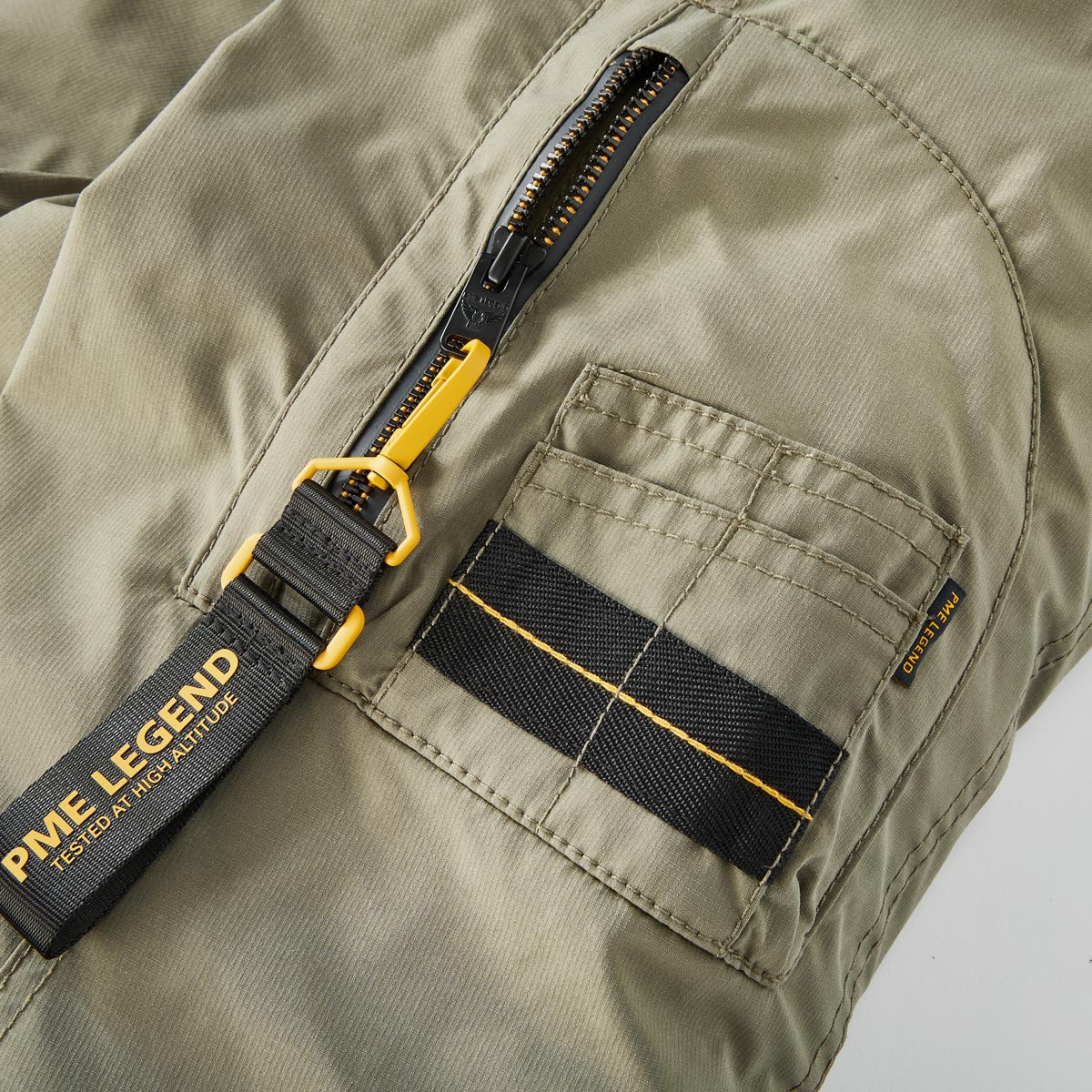PME LEGEND Mittellange Jacke mit abnehmbarer Kapuze oliv