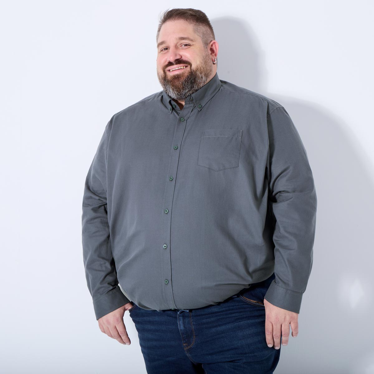 Pfundskerl Freizeithemd aus Baumwolle grau