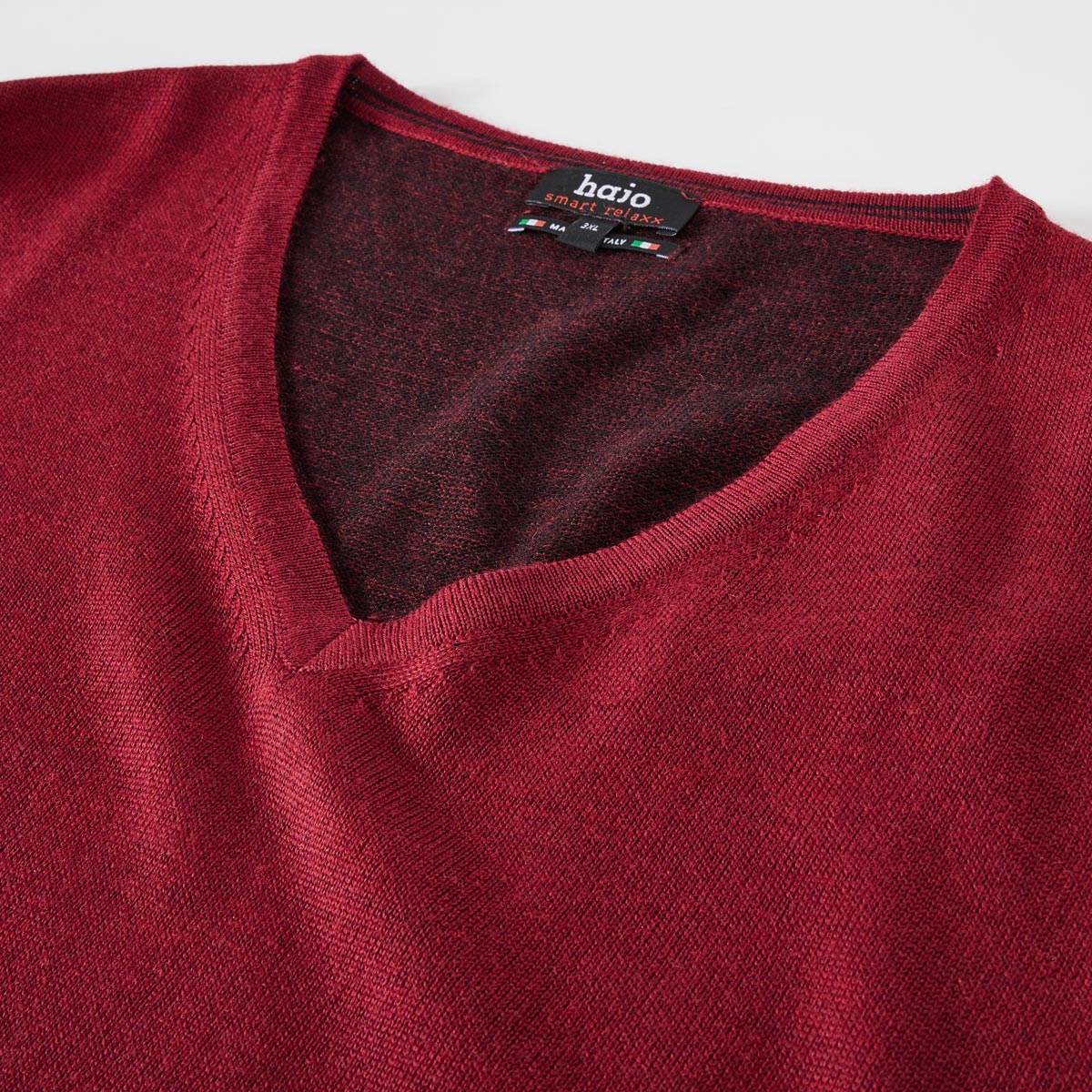 Hajo Feinstrickpullover "Smart Relaxx", hautsympathisch weinrot