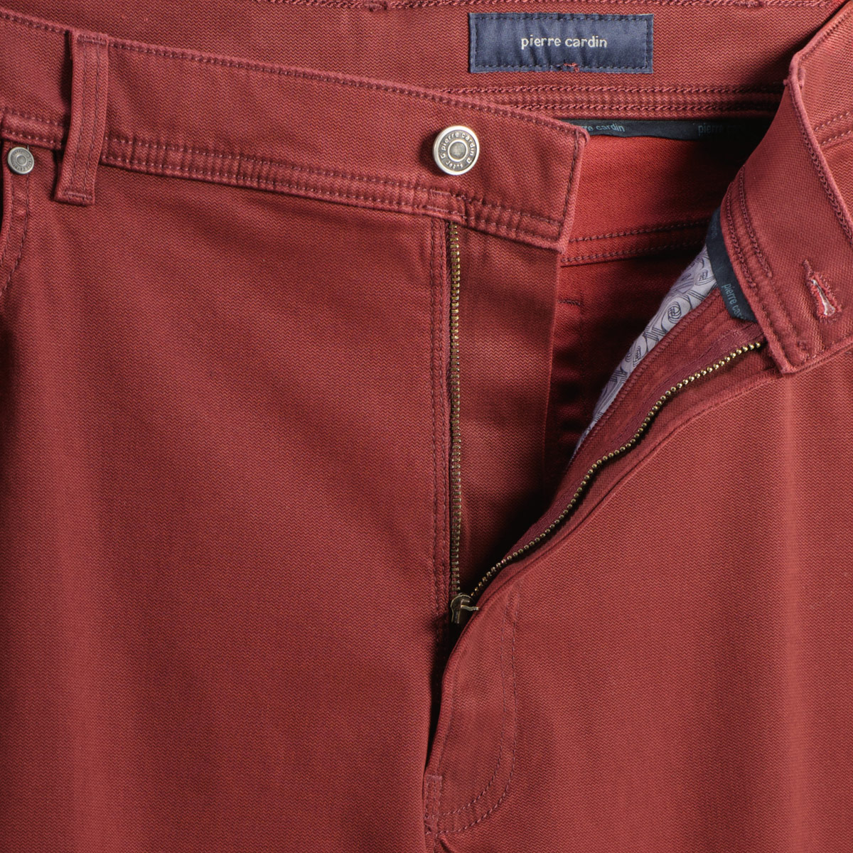 Pierre Cardin Hose "PC-Lyon" in FutureFlex-Qualität, Tapered Fit weinrot
