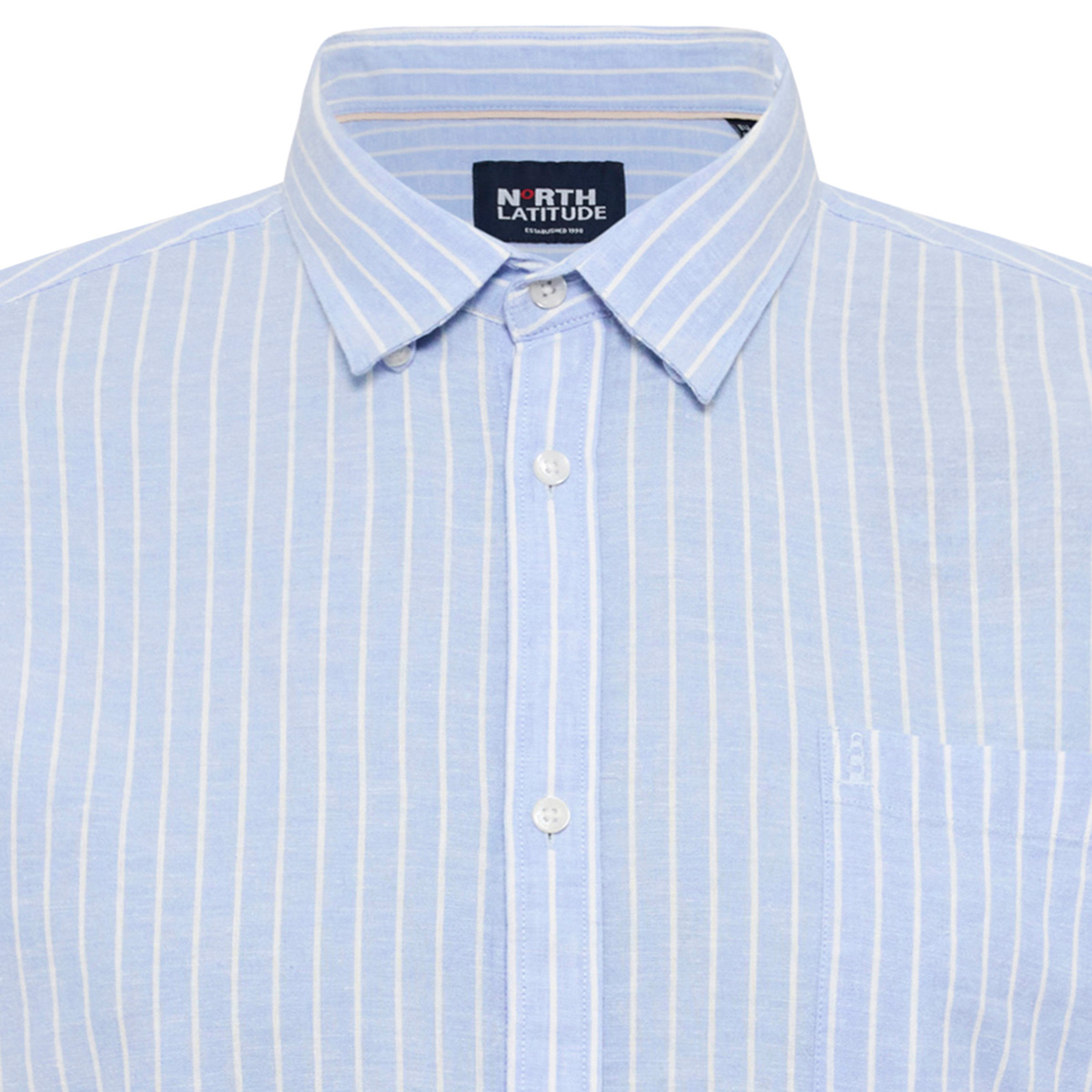 North Freizeithemd mit Leinen hellblau