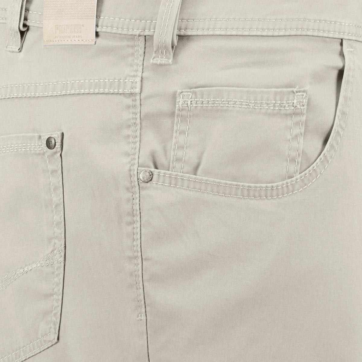 Pioneer Stretch-Baumwollhose "Peter", Loose Fit beige
