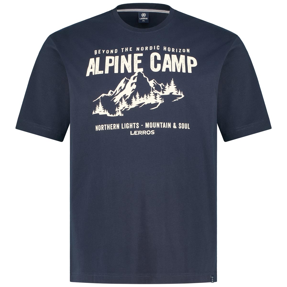 Lerros T-Shirt mit Motiv-Print Farbe blau Größe: 3XL günstig online kaufen