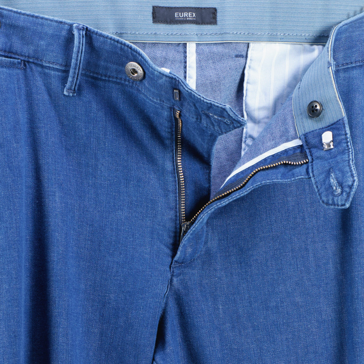 Eurex by Brax Stretch-Chinos "Jonas", Tapered Fit mittelblau