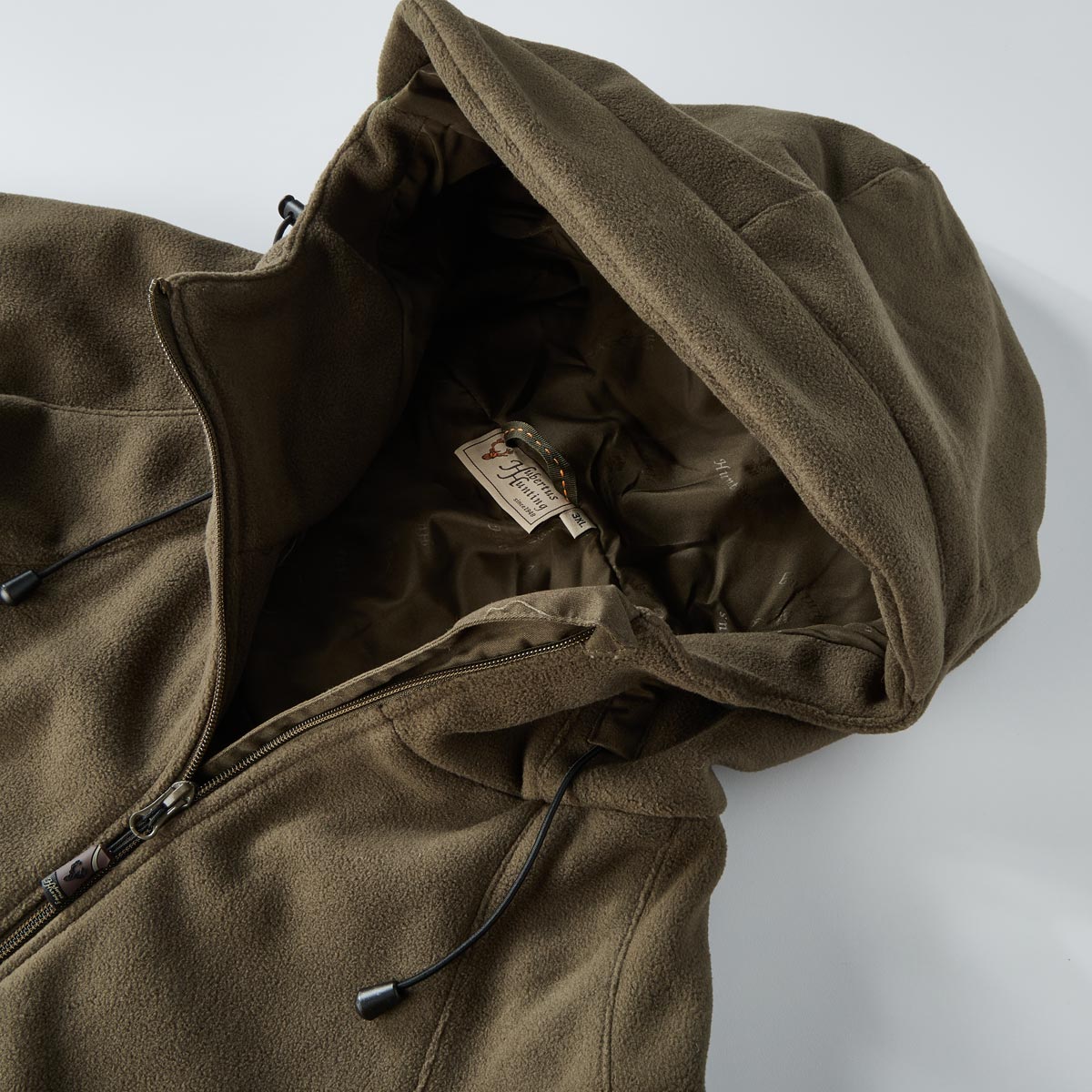 Hubertus Winddichte Fleecejacke mit Kapuze oliv