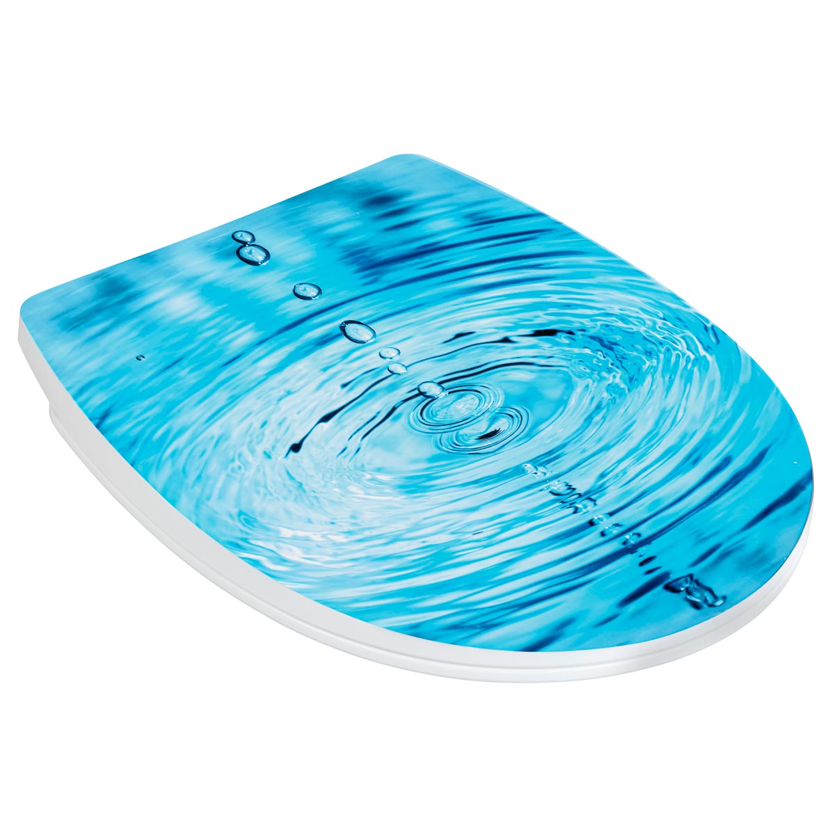 Wenko Extrabelastbarer WC-Sitz mit Absenkautomatik hellblau