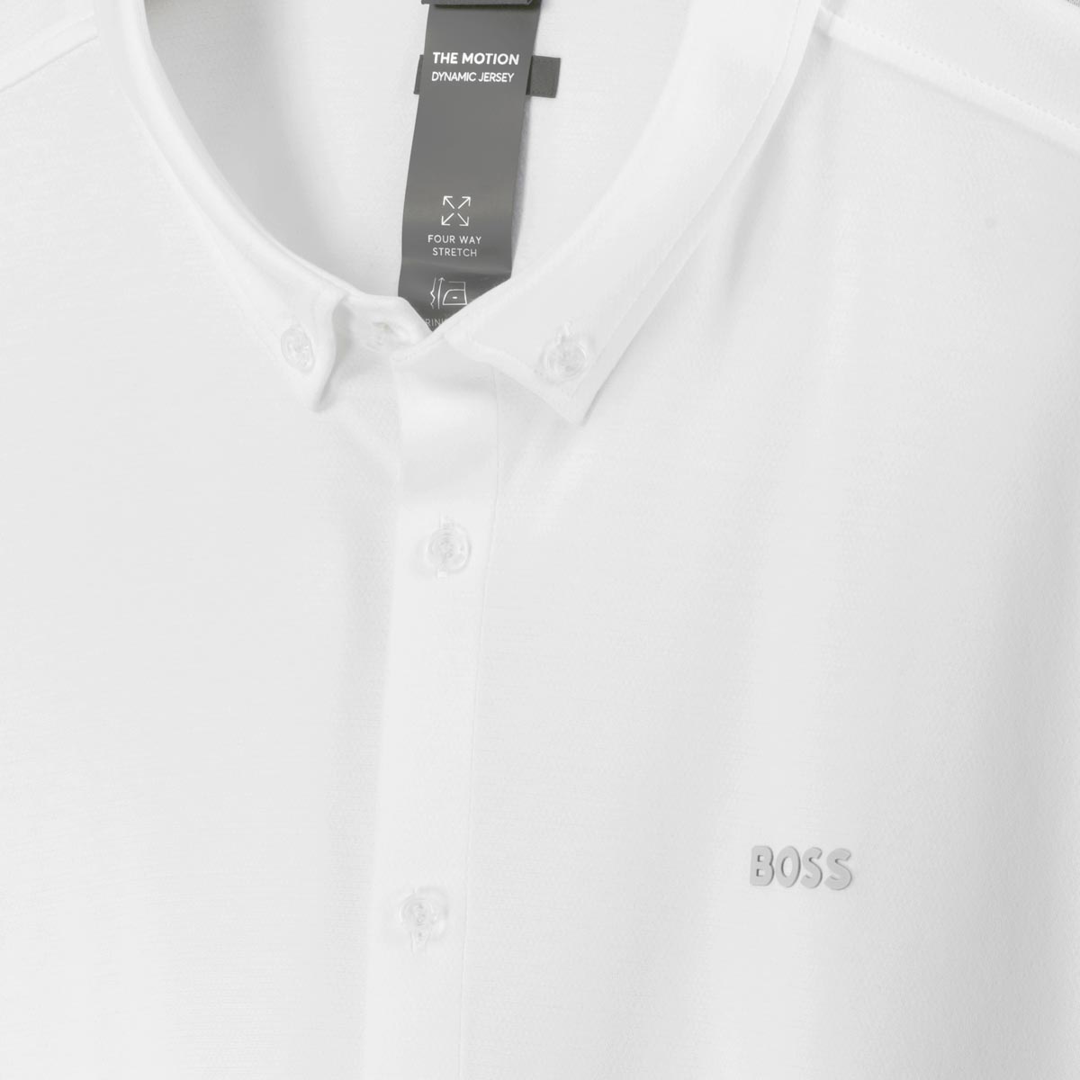 BOSS Freizeithemd aus Stretch-Jersey weiß