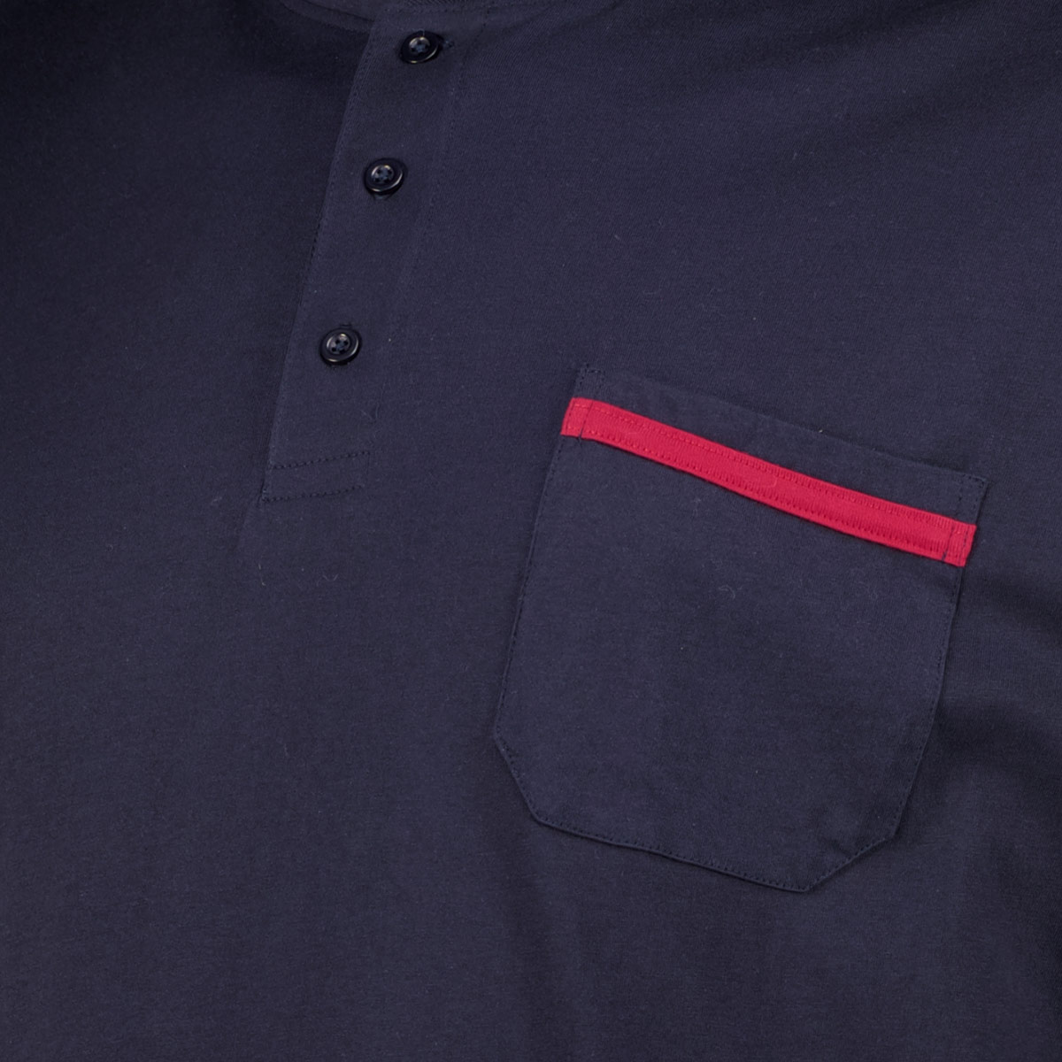 ADAMO Langer Pyjama mit Henleykragen dunkelblau ADAMO Langer Pyjama mit Henleykragen dunkelblau