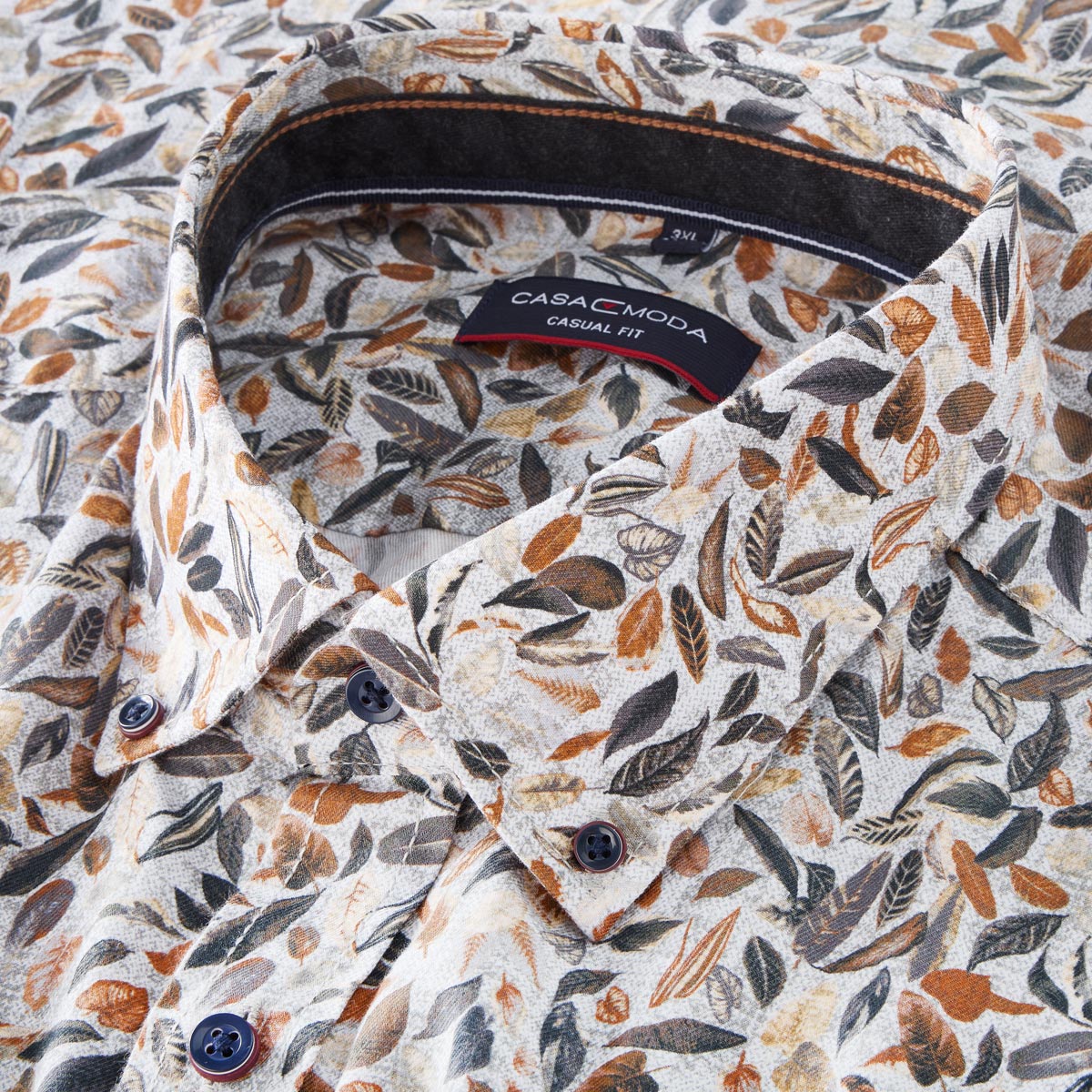 CASA MODA Freizeithemd mit floralem Muster braun