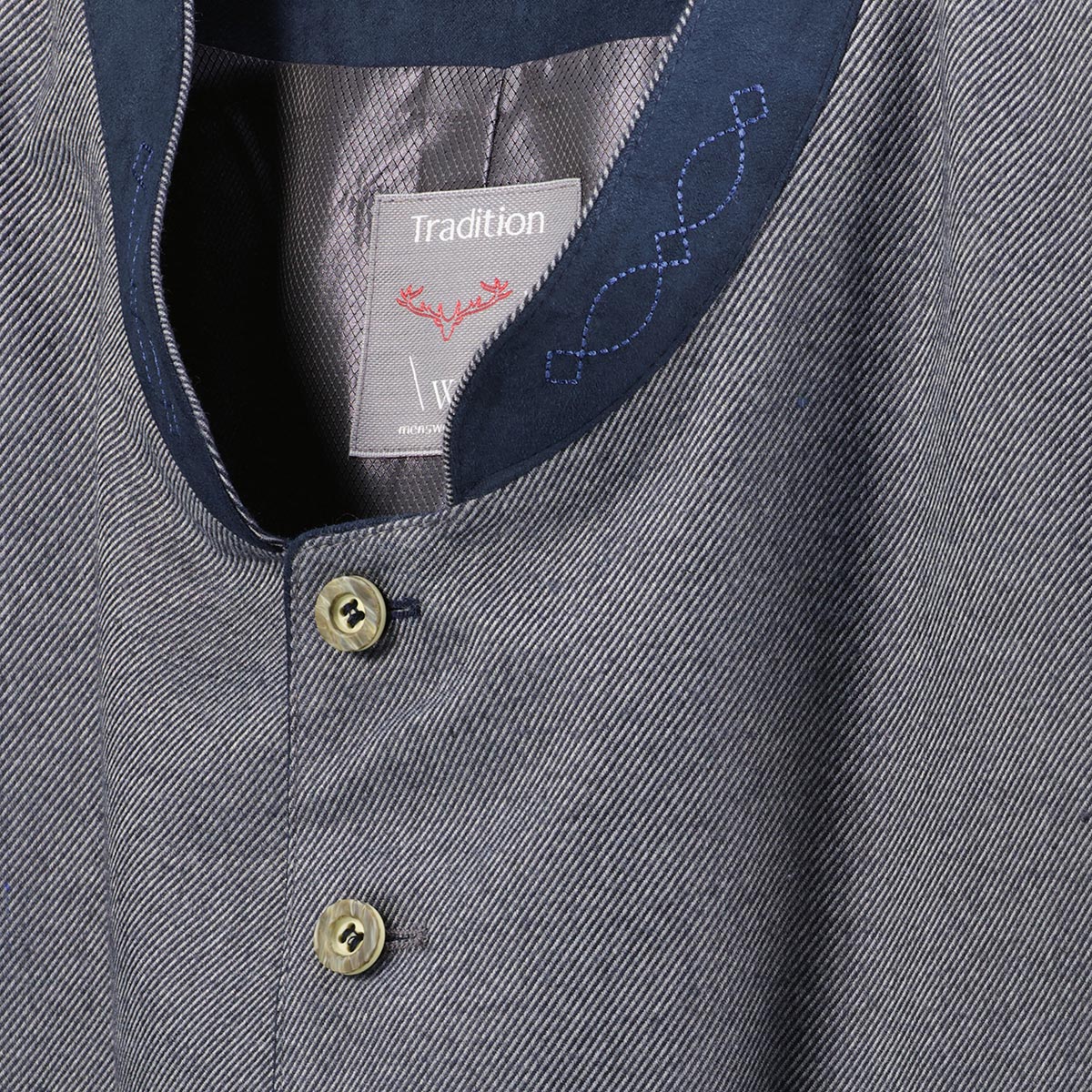 Weis Trachtenweste mit Bambus grau