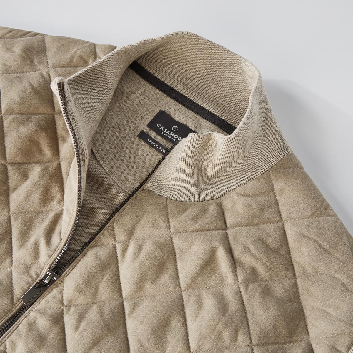 CASA MODA Strickjacke mit Stepp beige
