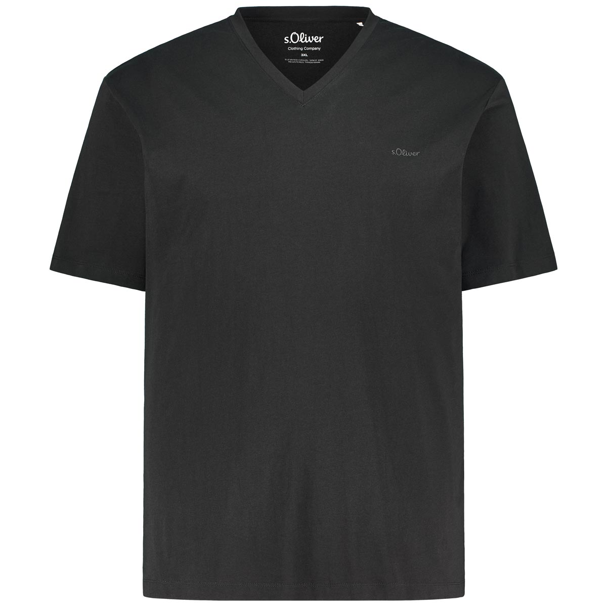 s.Oliver Basic-T-Shirt mit V-Ausschnitt Farbe schwarz Größe: 6XL günstig online kaufen