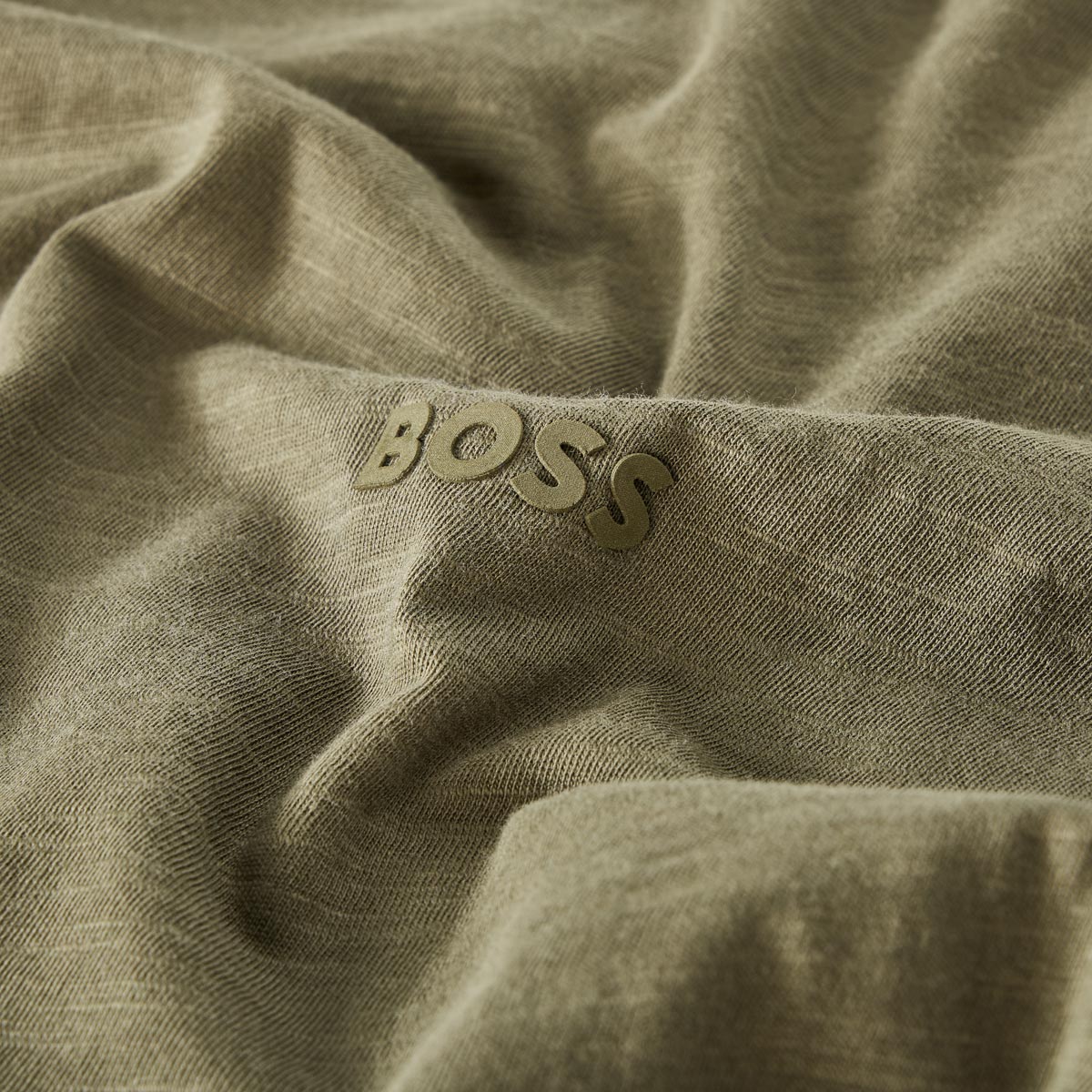 BOSS Basic T-Shirt aus Biobaumwolle khaki