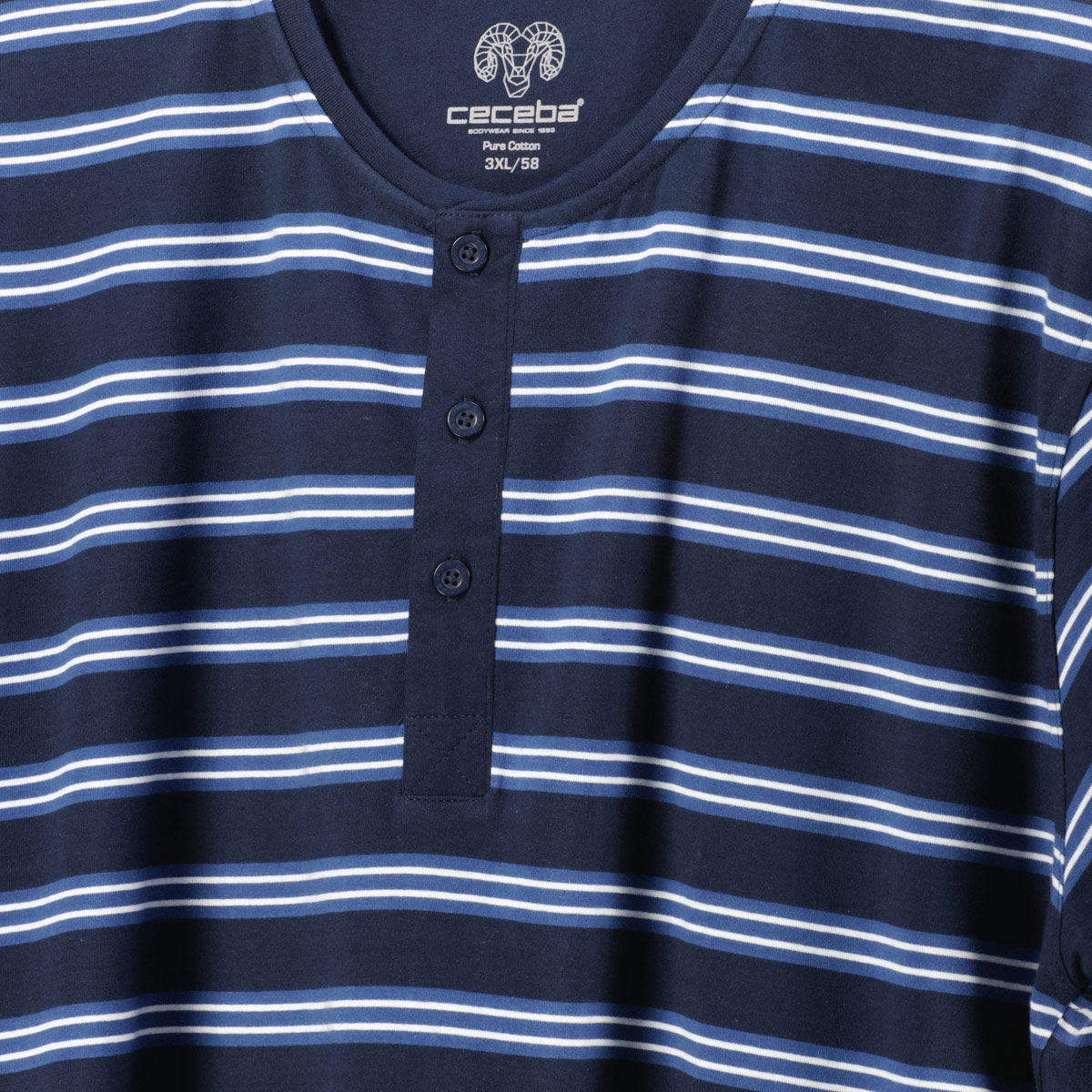 Ceceba Kurzer Schlafanzug mit Serafinokragen dunkelblau