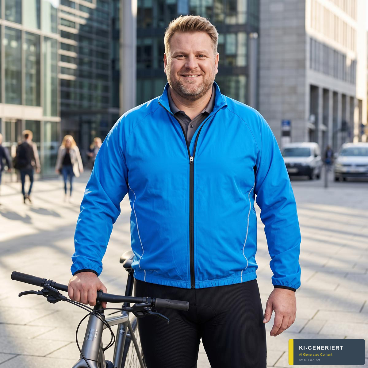 North Ultraleichte Radjacke mit reflektierenden Elementen, winddicht blau