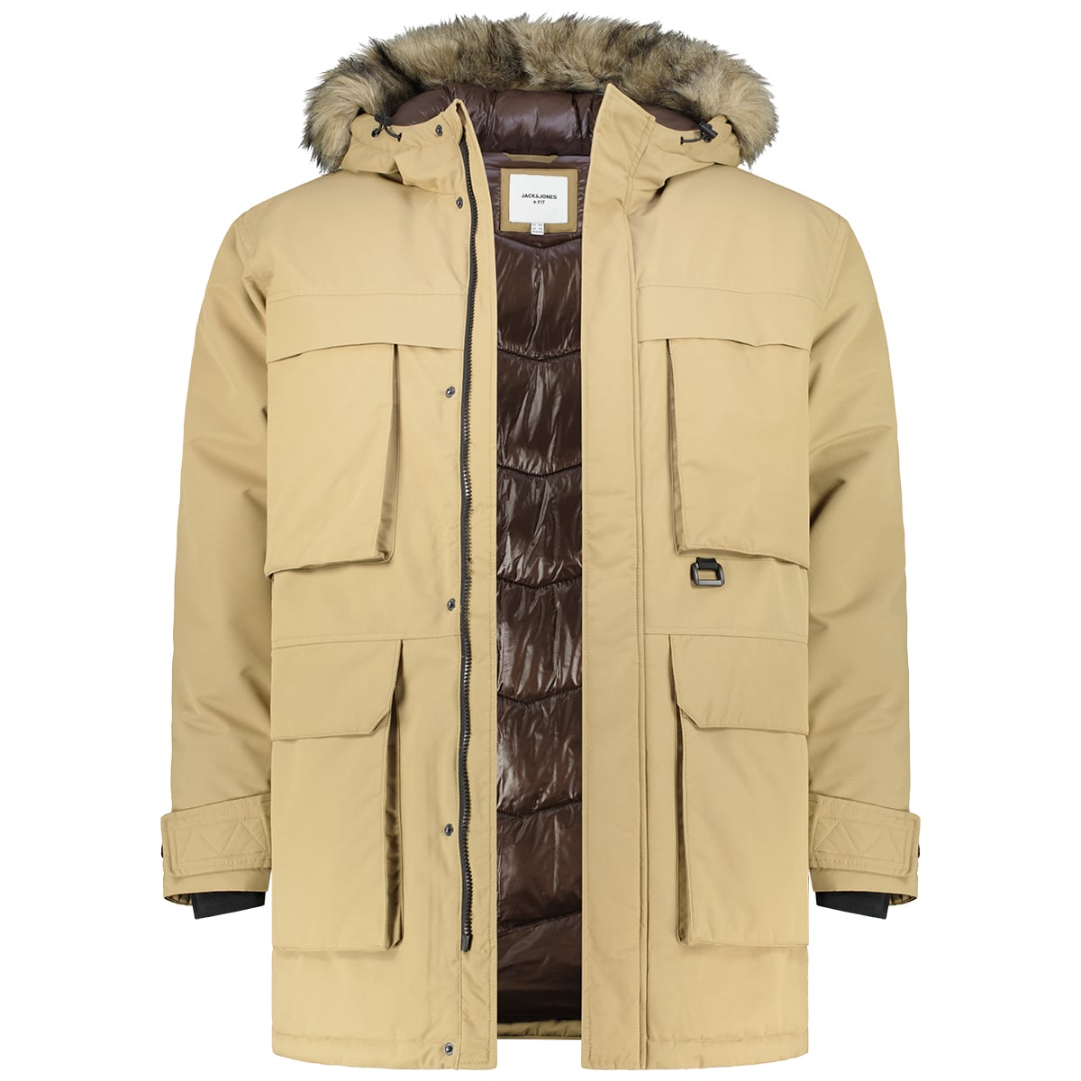 Jack&Jones Parka mit abnehmbarem Kunstfellkragen, wasserabweisend beige Jack&Jones Parka mit abnehmbarem Kunstfellkragen, wasserabweisend beige