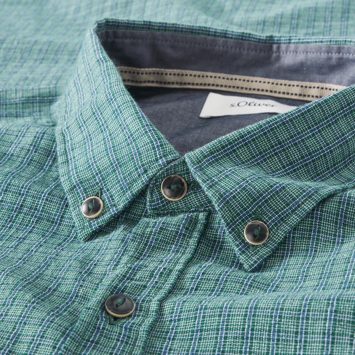s.Oliver Freizeithemd mit Karo-Muster grün