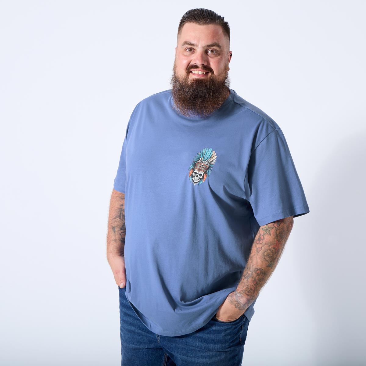 Pfundskerl T-Shirt mit Motiv-Print blau