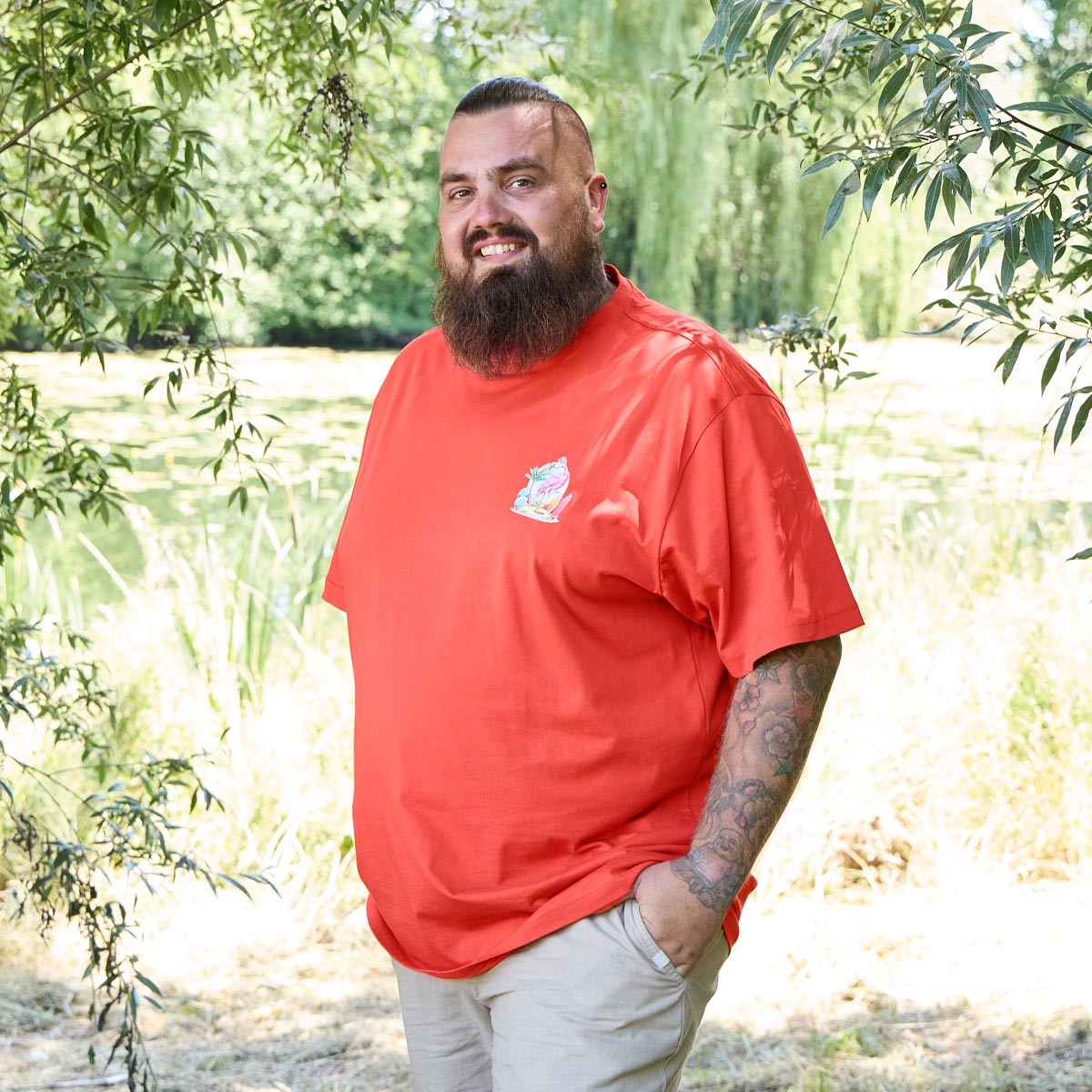 Pfundskerl T-Shirt mit Motiv-Print rot