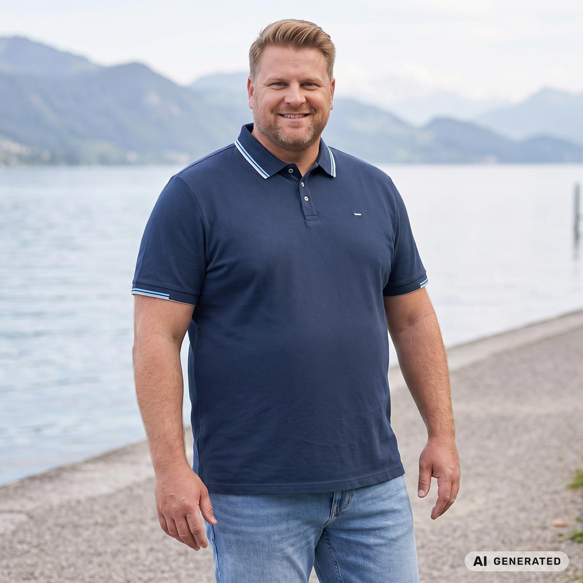 Pfundskerl Funktions-Poloshirt mit Kontrastdetails, schnelltrocknend dunkelblau