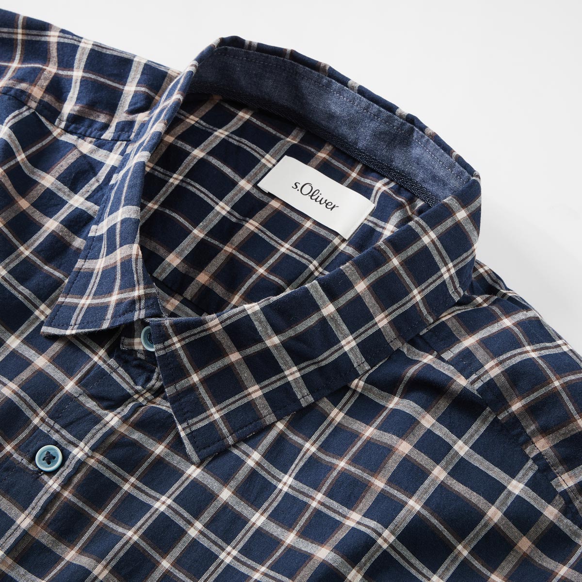 s.Oliver Freizeithemd mit Stretch blau