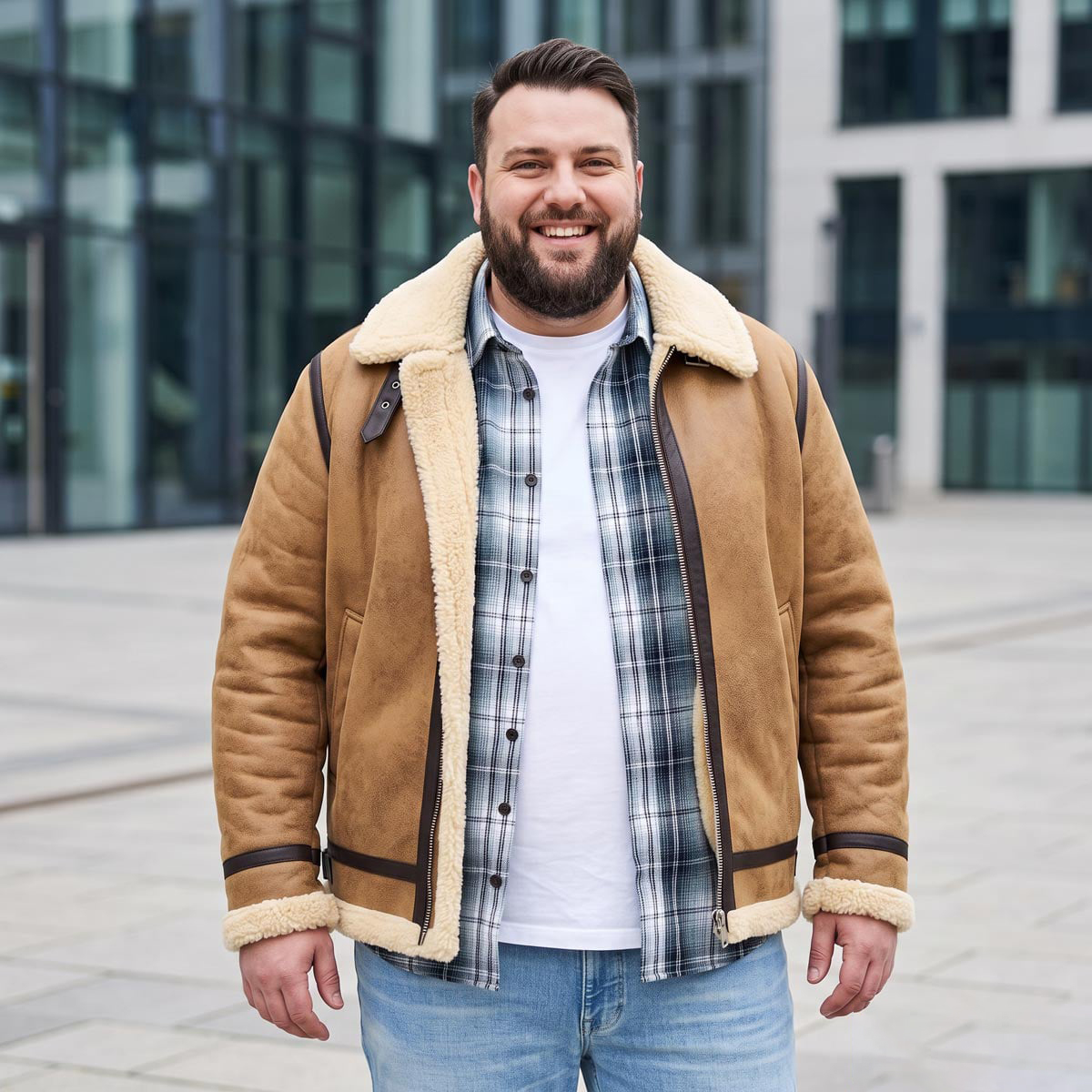 Jack&Jones Jacke mit Teddyfell braun