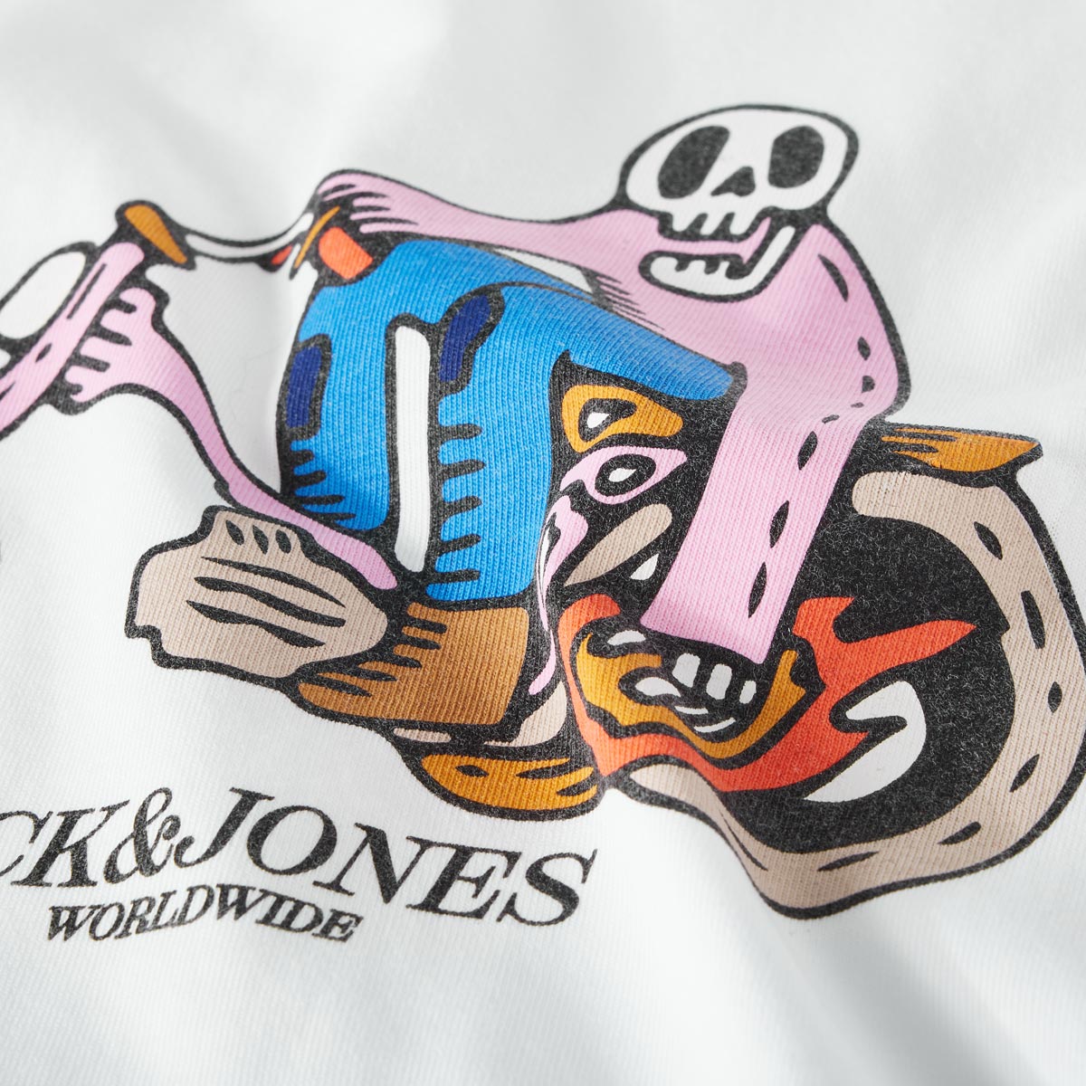 Jack&Jones T-Shirt mit Motiv-Print weiß