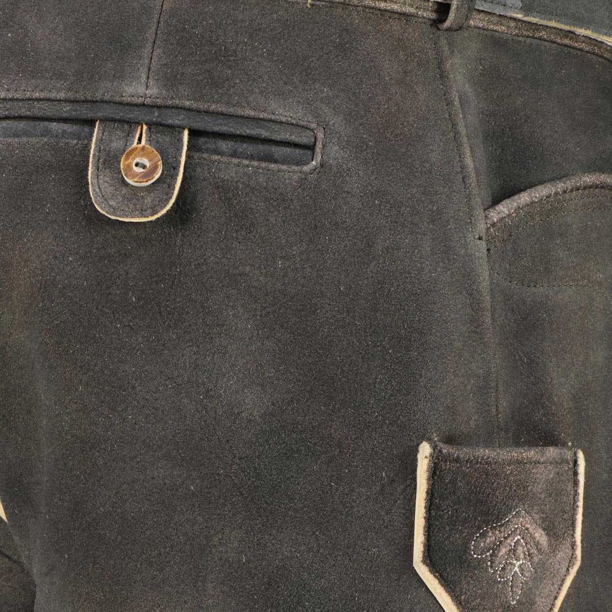 Pfundskerl Kurze Lederhose aus Hirschleder grau