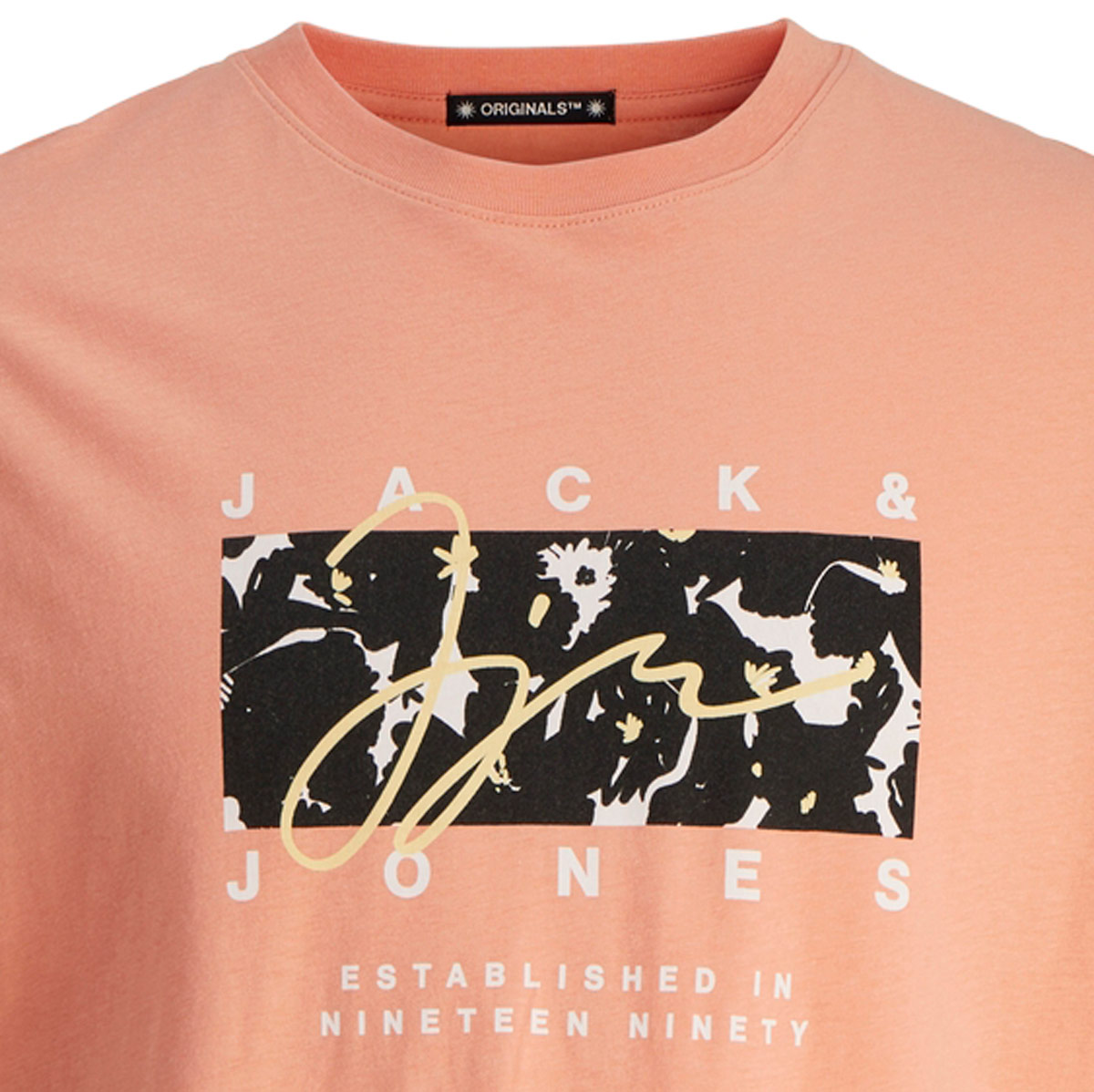 Jack&Jones T-Shirt mit Label-Print orange