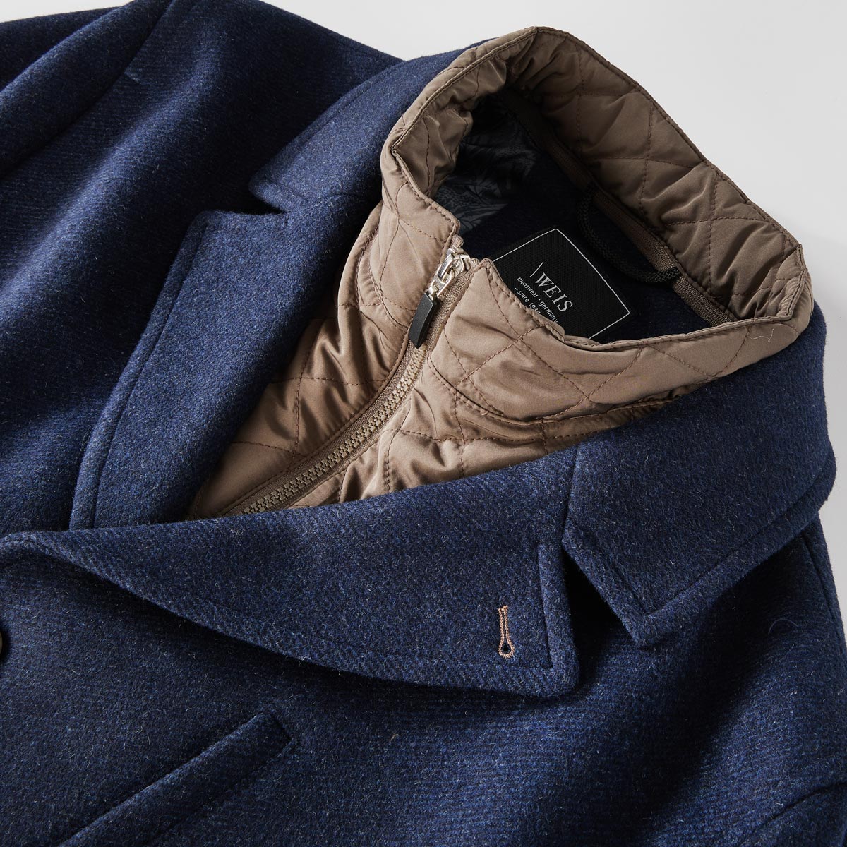 Weis Wolljacke mit Westeneinsatz  blau