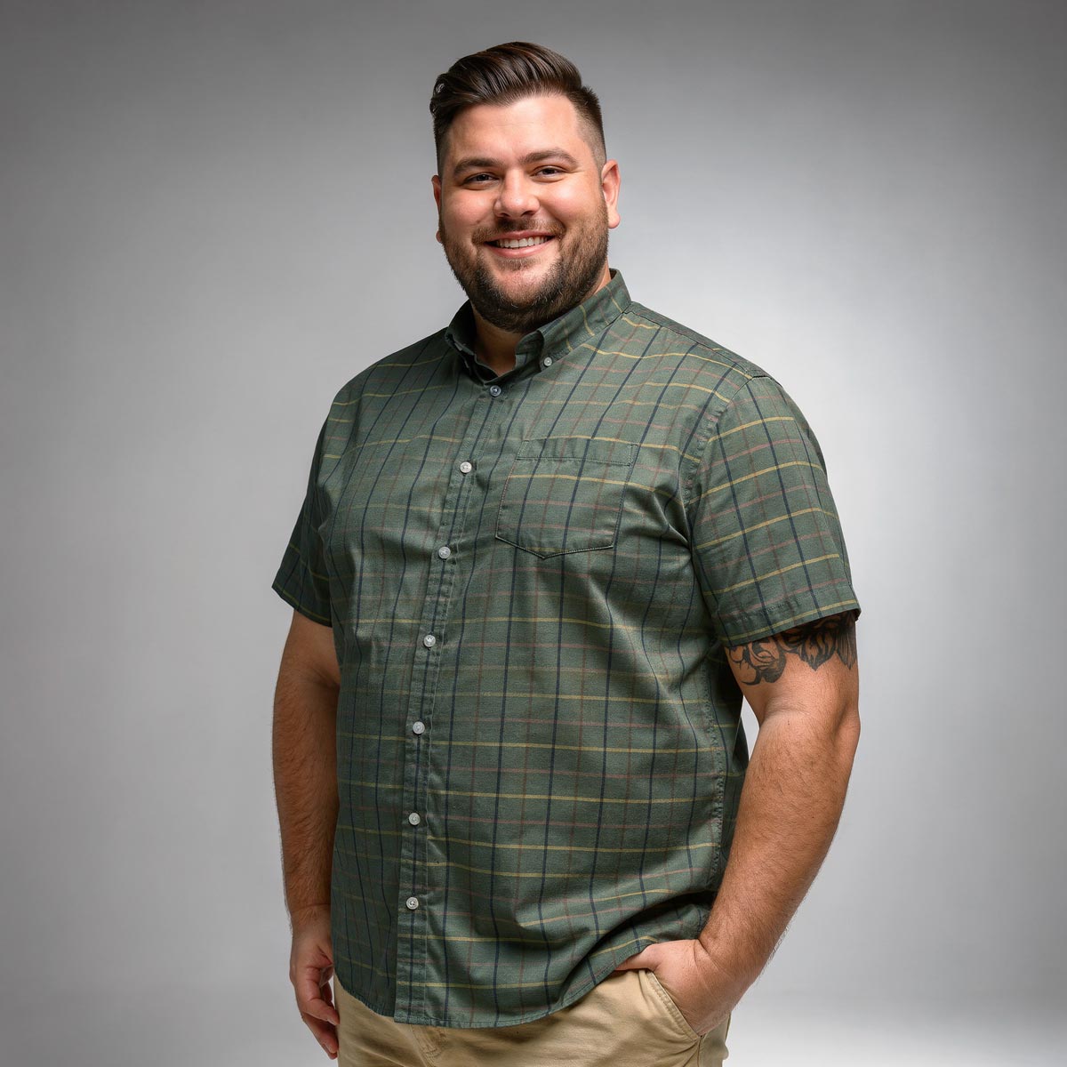 Pfundskerl Kariertes Freizeithemd grün