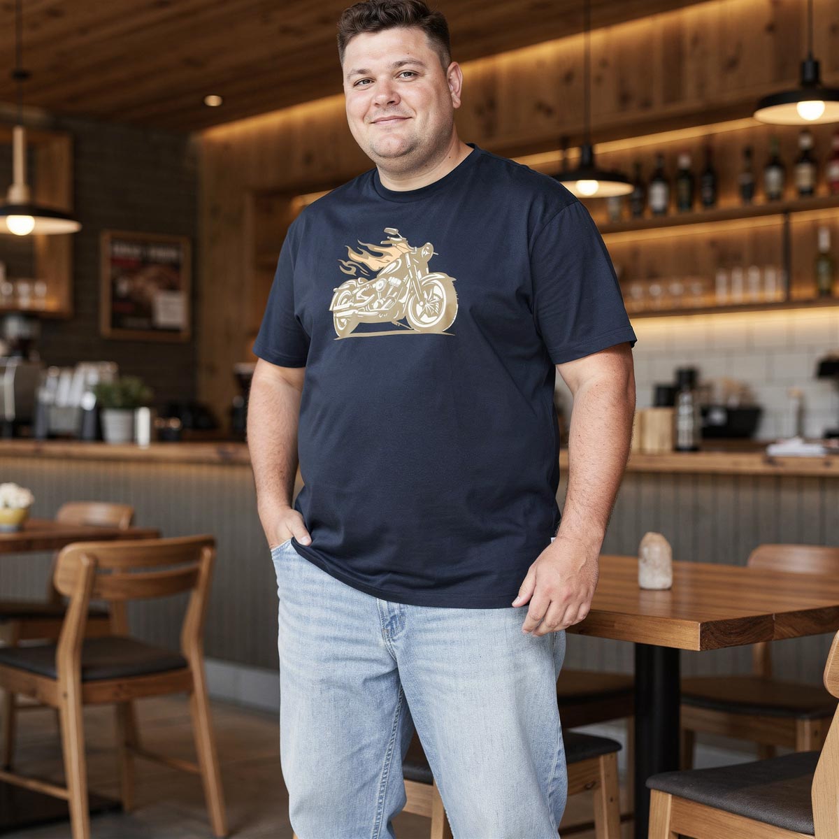 Pfundskerl T-Shirt mit Motiv-Print dunkelblau