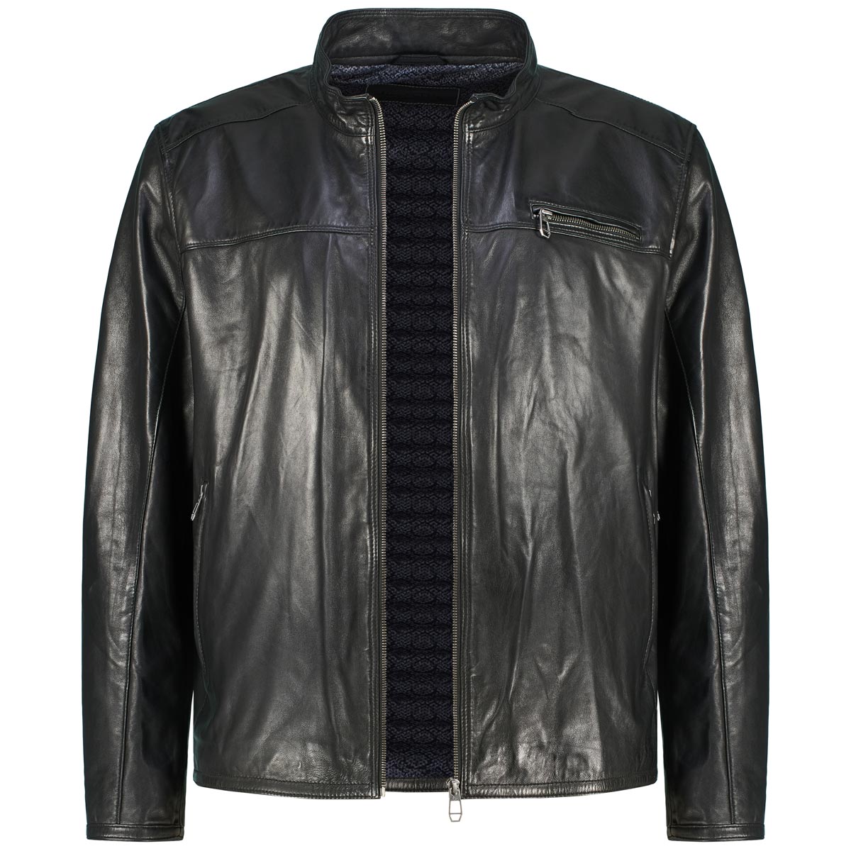 Milestone Lederjacke aus Lammnappa schwarz