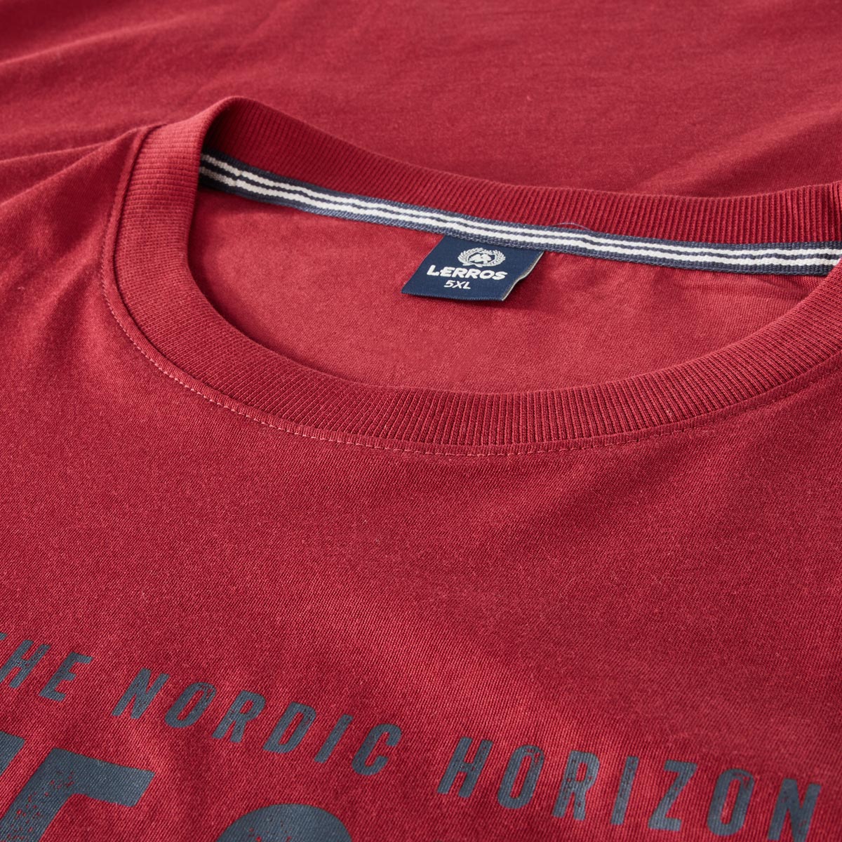 Lerros T-Shirt mit Motiv-Print Farbe dunkelrot Größe: 3XL günstig online kaufen