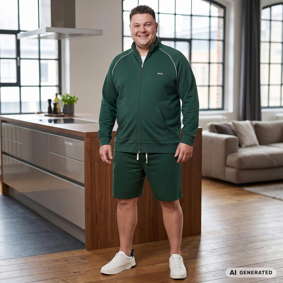 BOSS Jogging-Shorts aus Stretch-Jersey grün