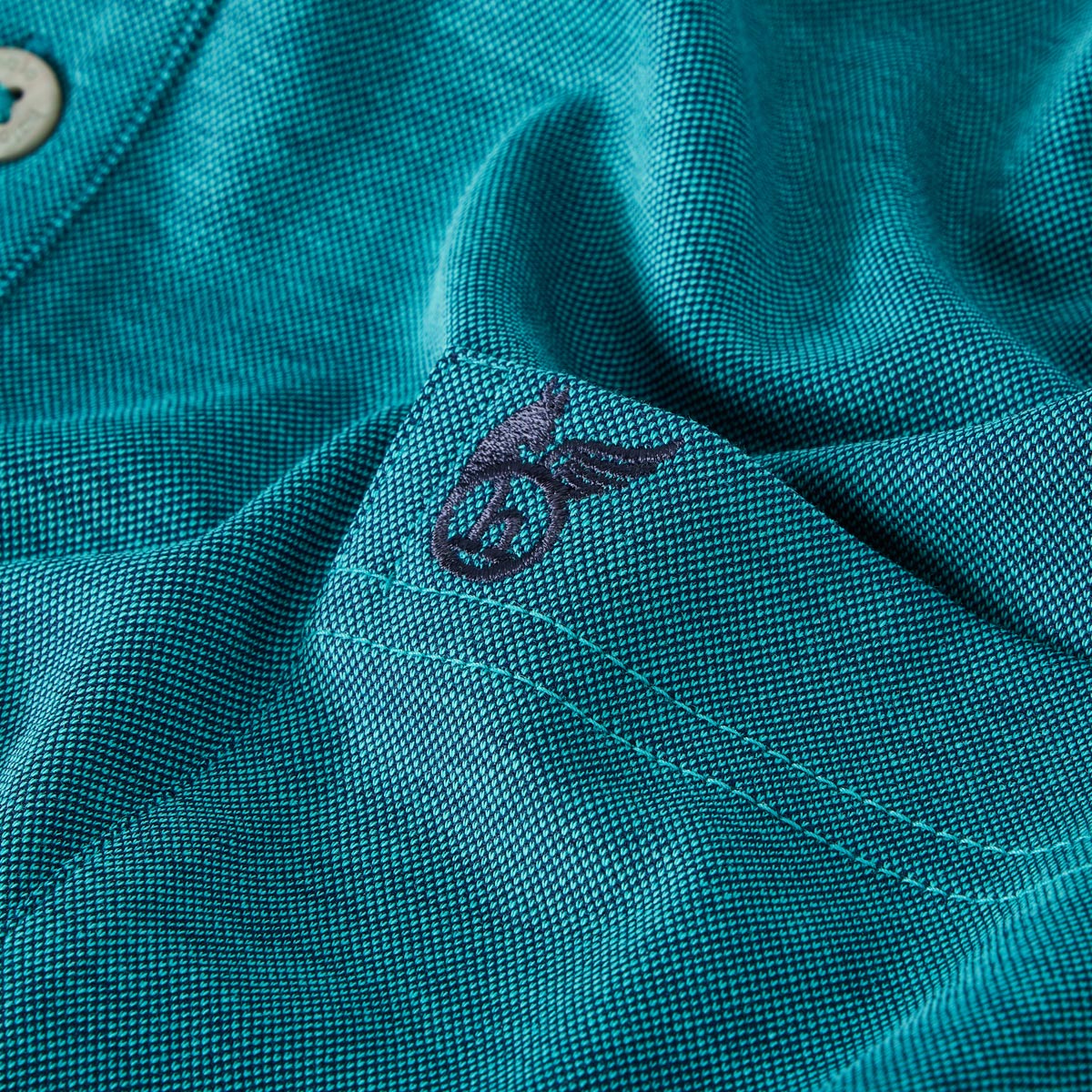 Hajo Poloshirt "Soft Knit", hautsympathisch blau/grün