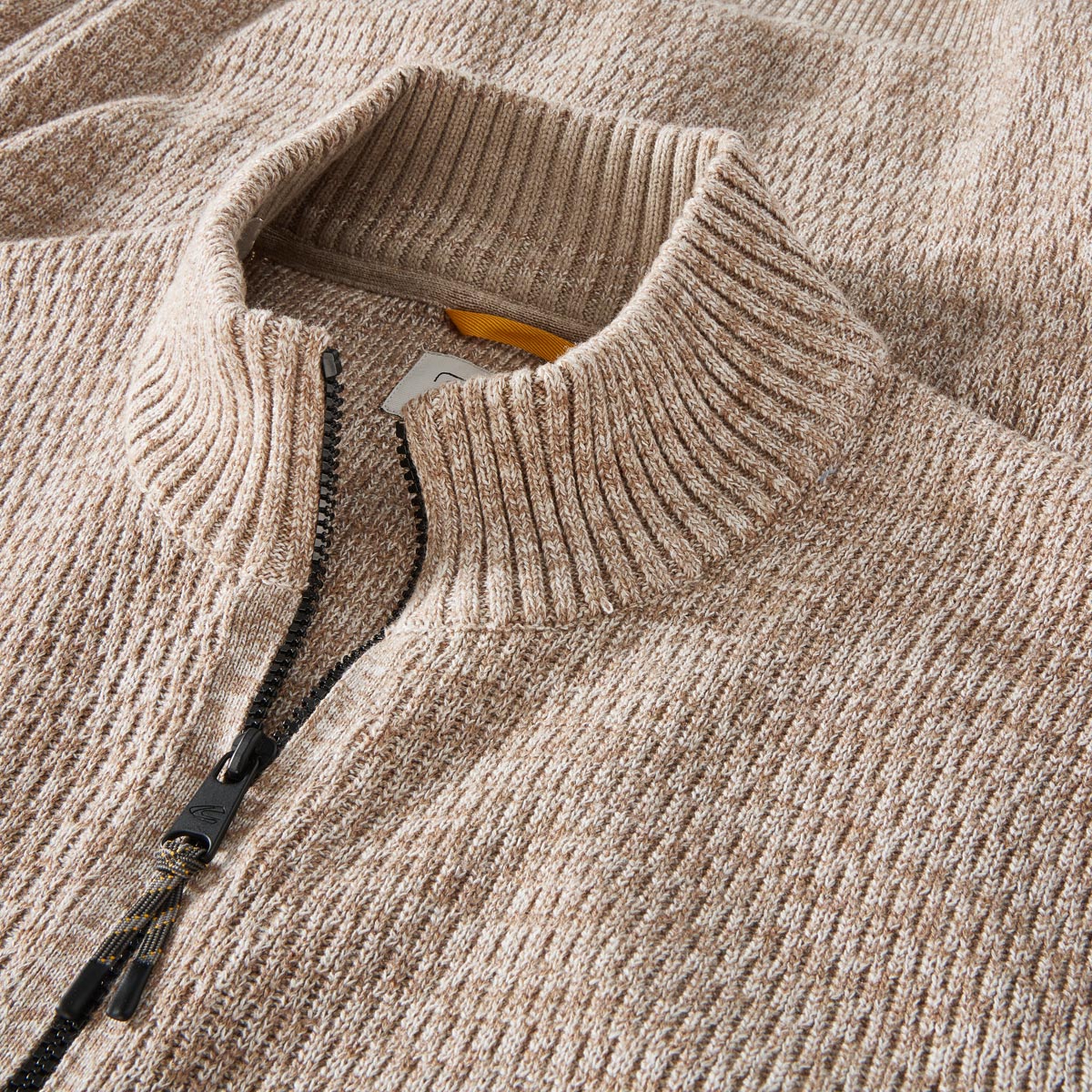 camel active Strickpullover aus Baumwollmischung beige