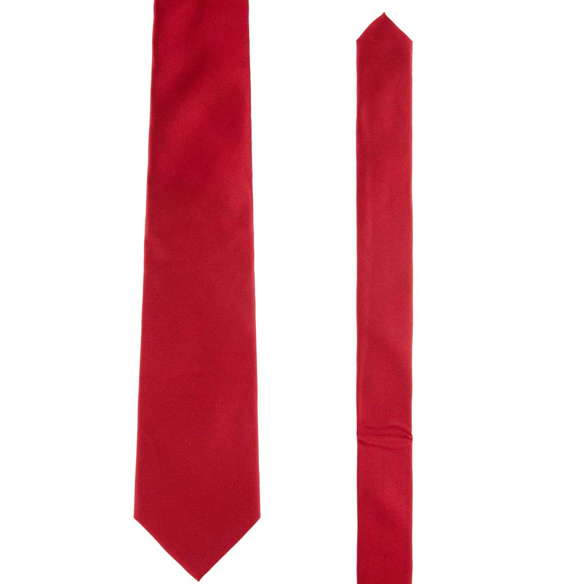 Seidenfalter Extralange Seidenkrawatte mit feiner Streifenstruktur ziegelrot