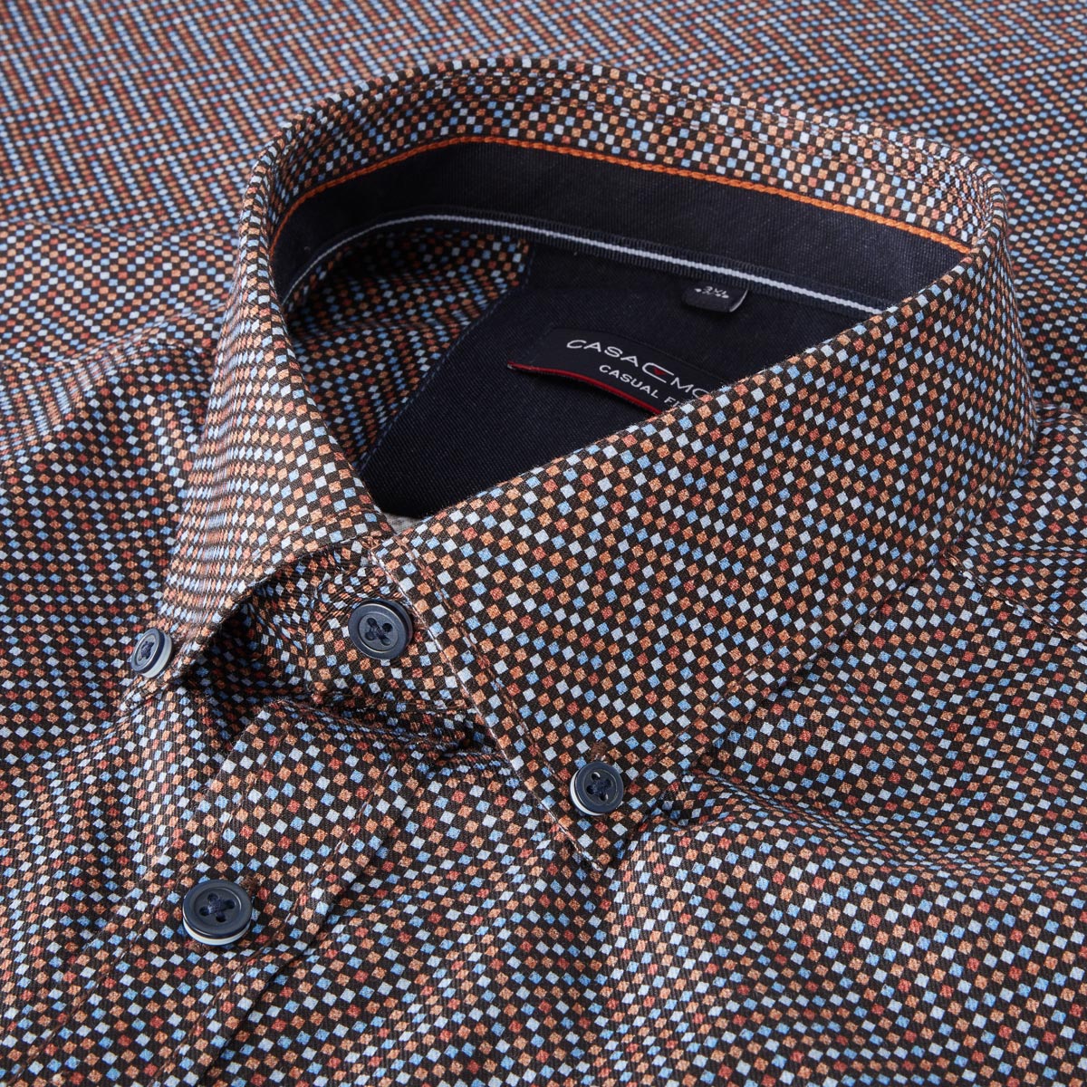 CASA MODA Freizeithemd mit Allover-Muster braun