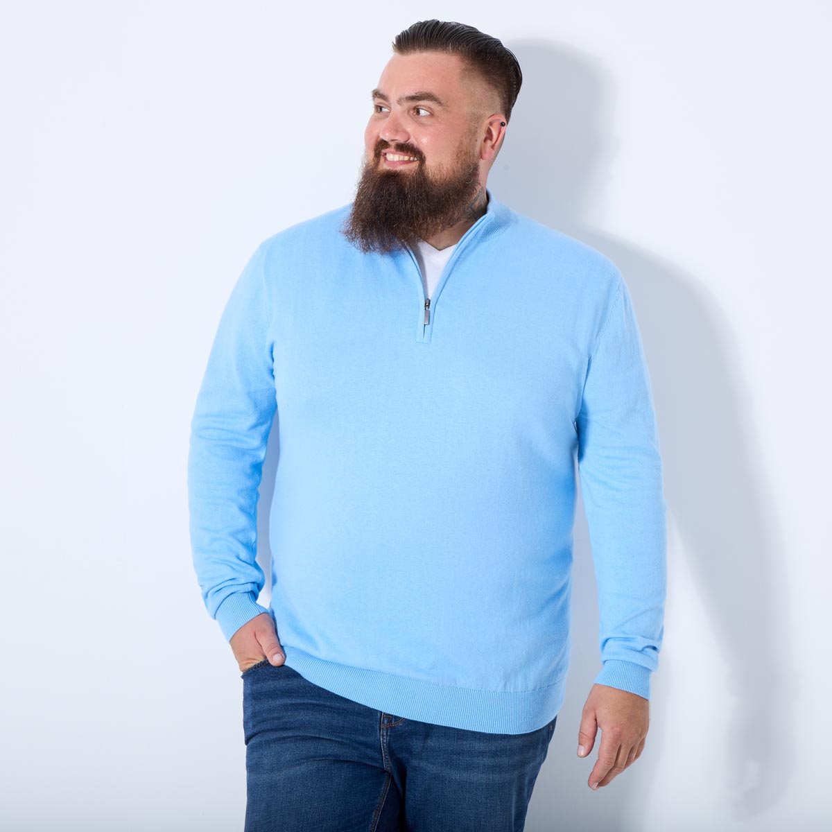 Pfundskerl Feinstrickpullover mit Kaschmir hellblau