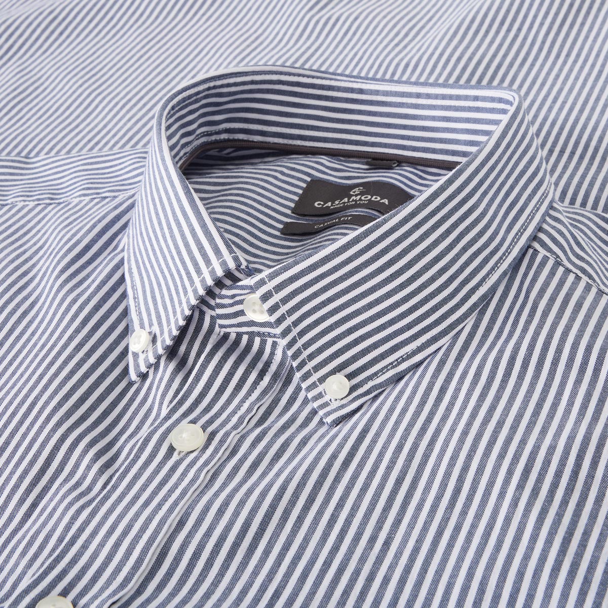 CASA MODA Freizeithemd mit Streifen jeansblau