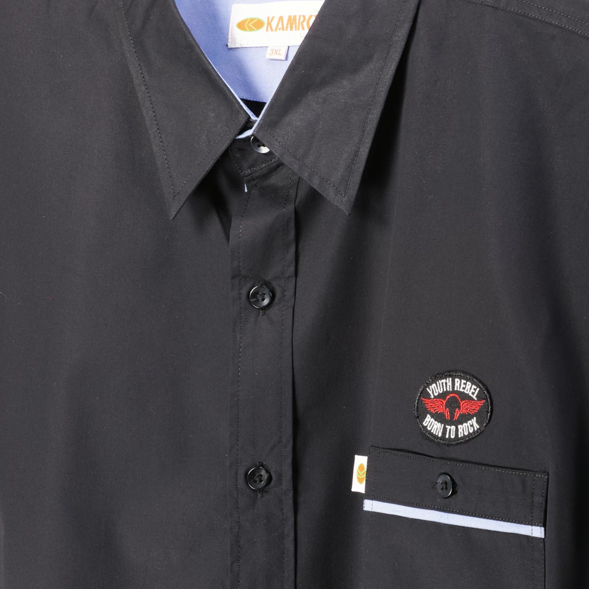 Kamro Freizeithemd aus Baumwolle schwarz