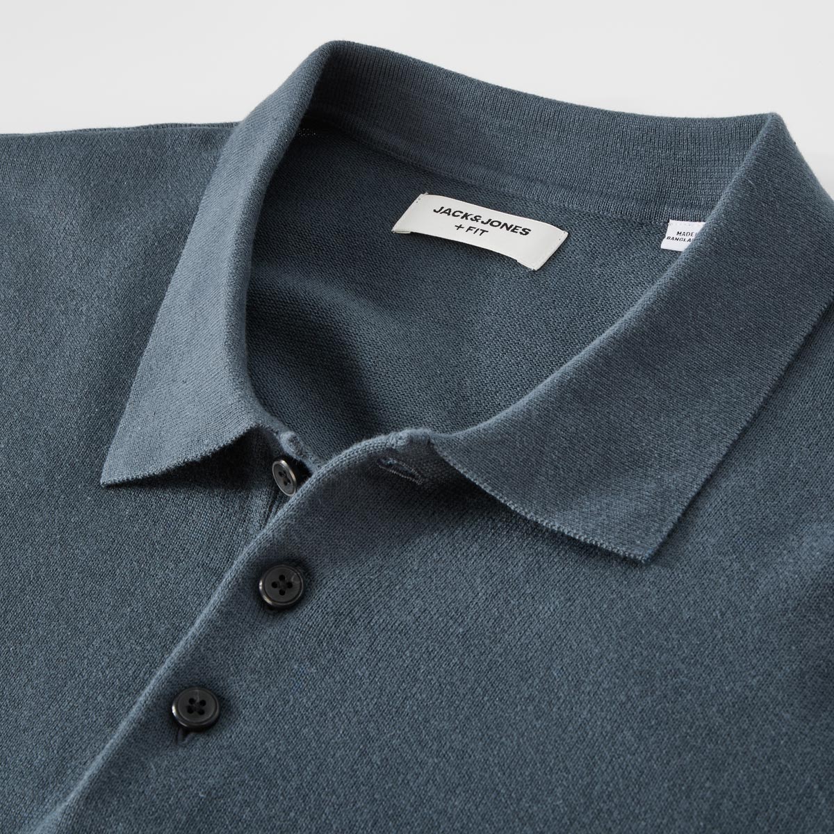 Jack&Jones Strick-Poloshirt grau