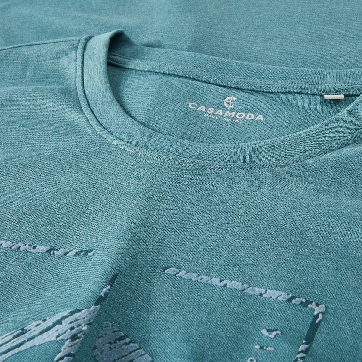 CASA MODA T-Shirt mit Label-Print Farbe türkis Größe: 5XL günstig online kaufen