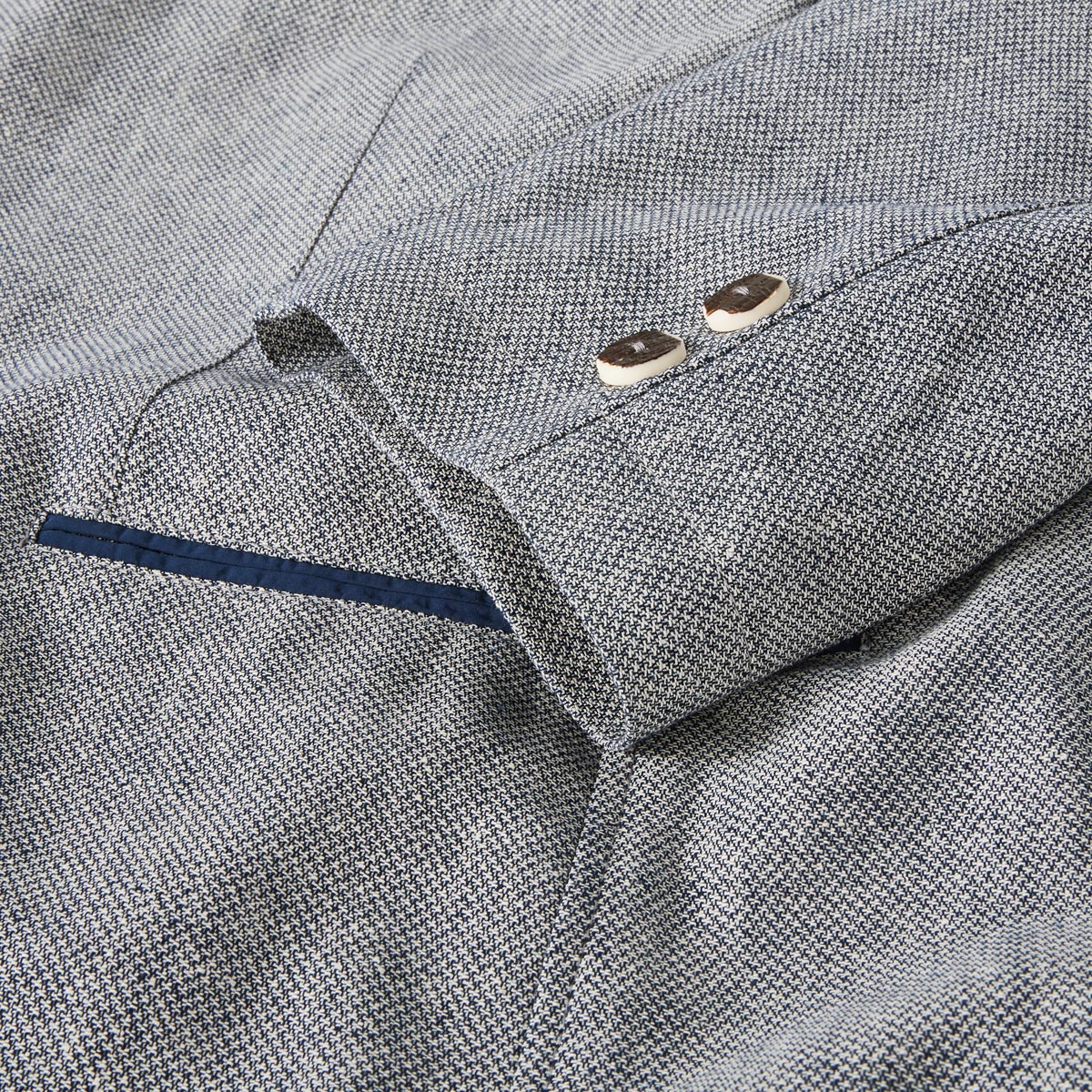 Weis Trachtensakko "Füssen" mit Leinen blau